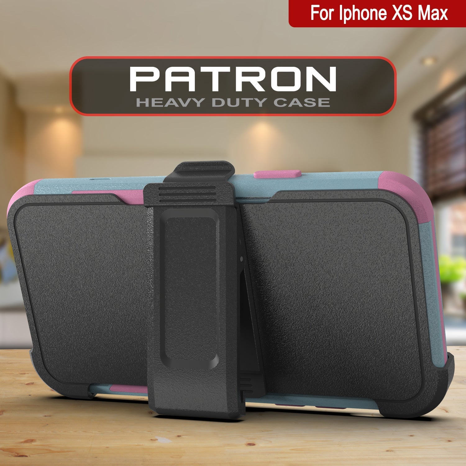 Punkcase for iPhone XS Max Belt Clip Multilayer Holster Case [Patron Series] [Mint-Pink] (Color in image: Pink)
