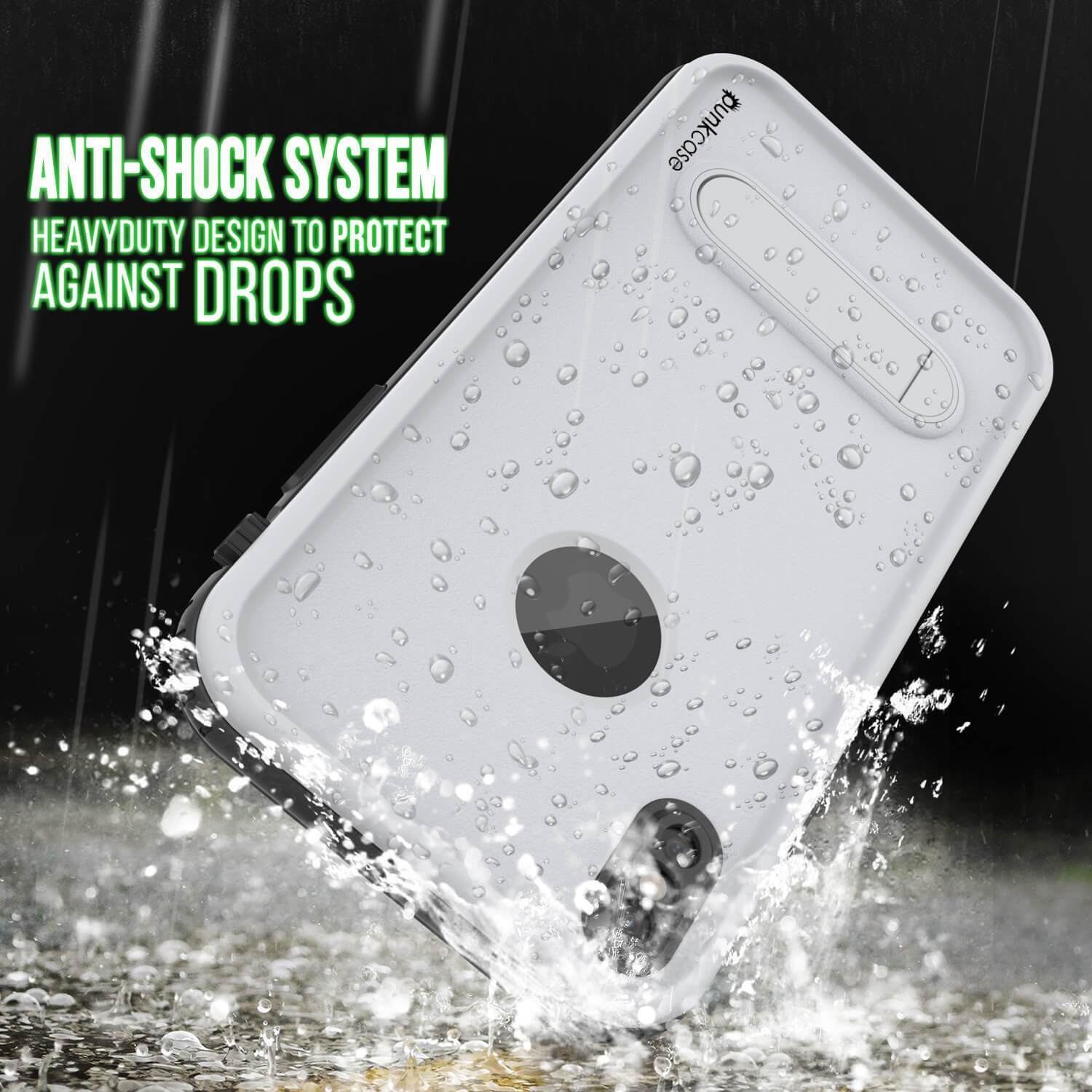 Capa à Prova d'Água para iPhone XS Max, Punkcase [Série KickStud] Capa de Armadura [Branco]