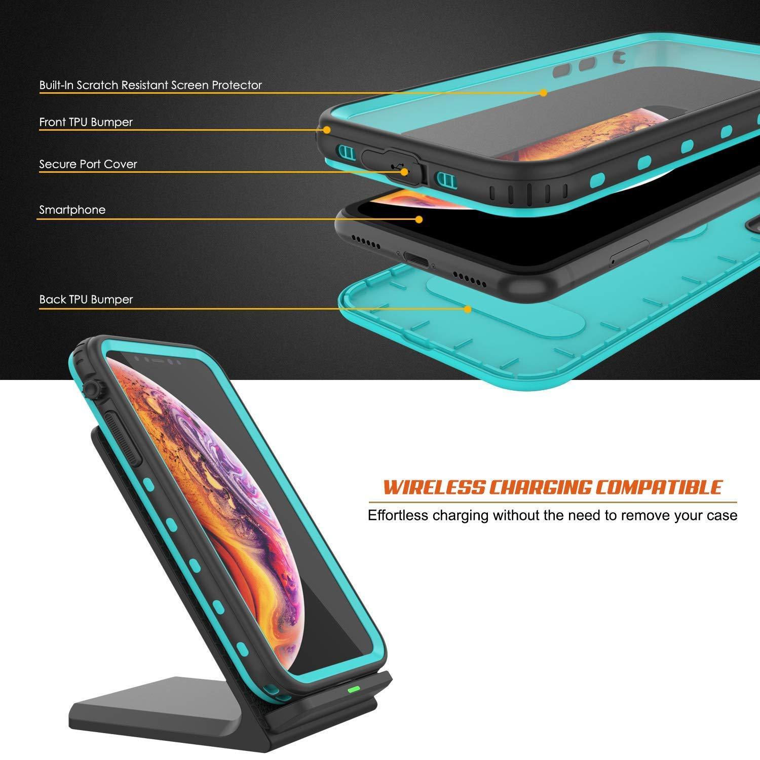 Capa à prova d'água para iPhone XS Max, Punkcase [Série KickStud] Capa de armadura [Teal]