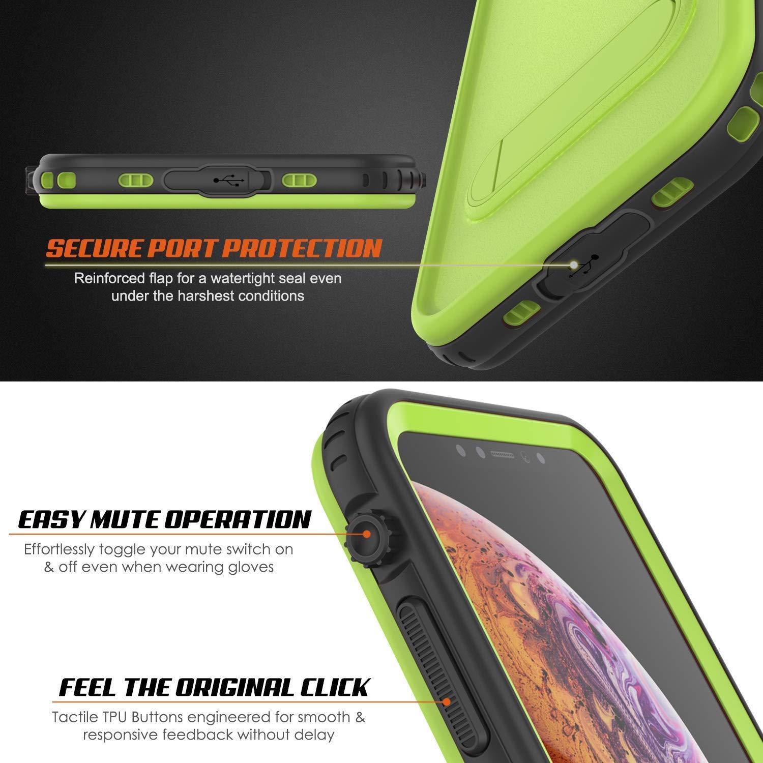 Capa à Prova d'Água para iPhone XS, Punkcase [Série KickStud] Capa de Proteção [Verde]