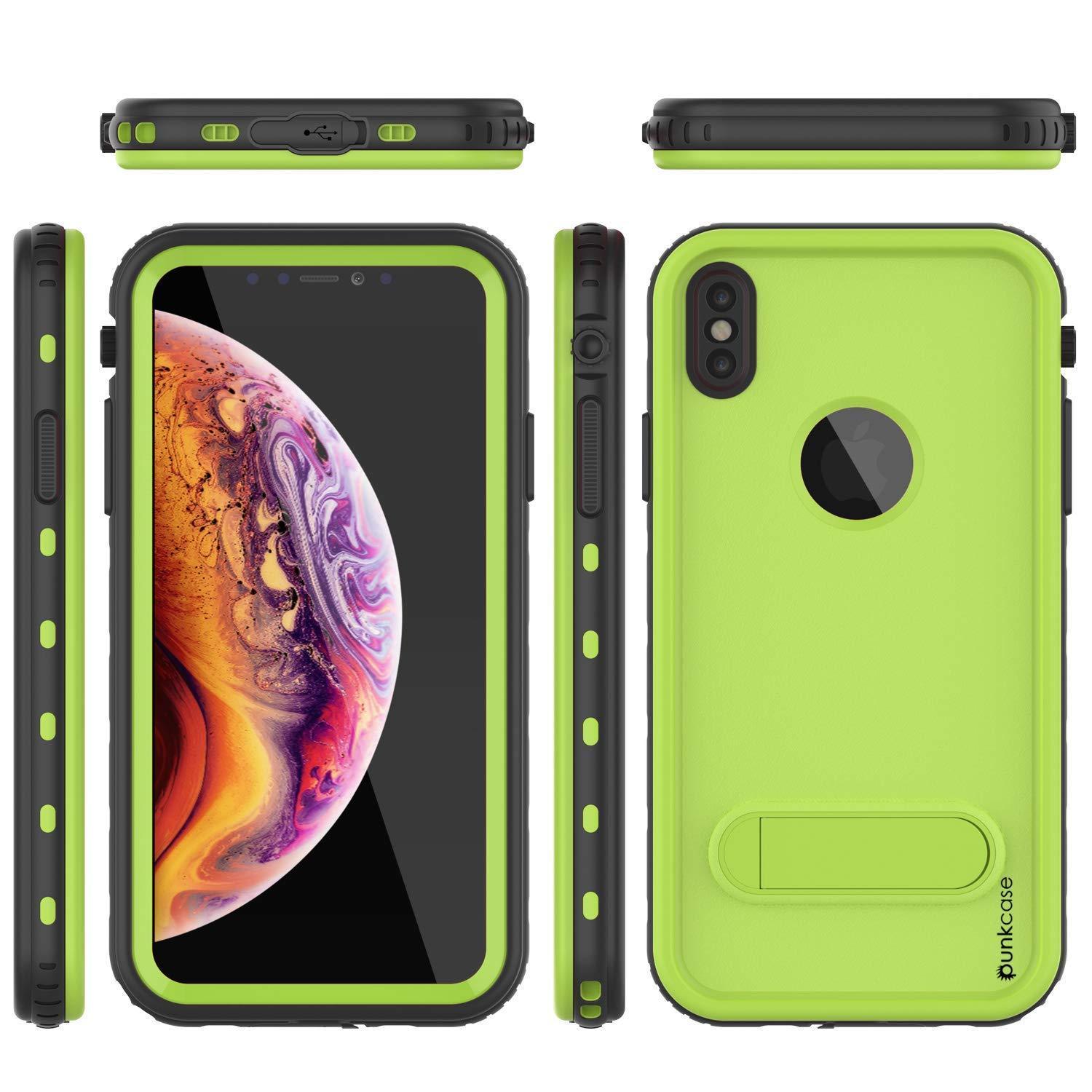 Capa à Prova d'Água para iPhone XS, Punkcase [Série KickStud] Capa de Proteção [Verde]