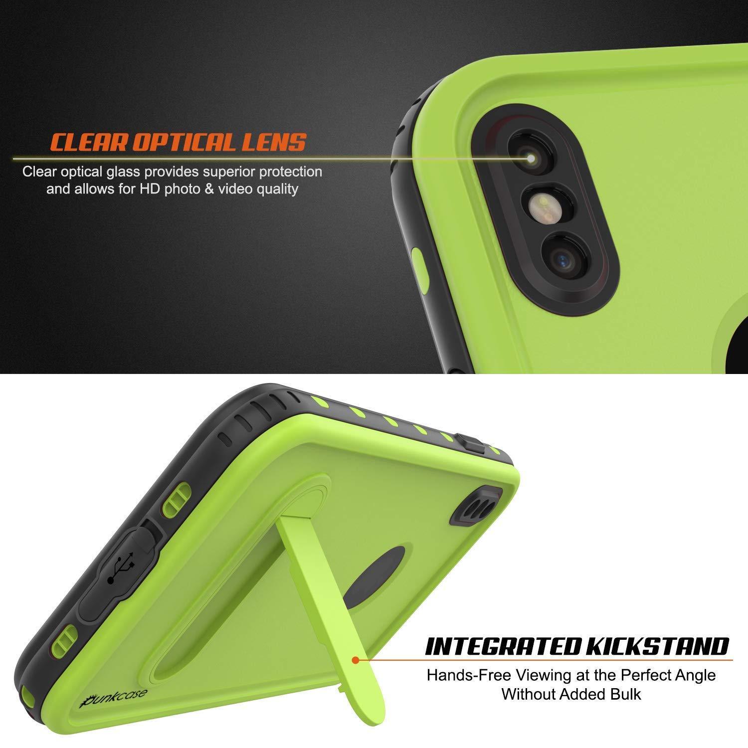 Capa à Prova d'Água para iPhone XS, Punkcase [Série KickStud] Capa de Proteção [Verde]