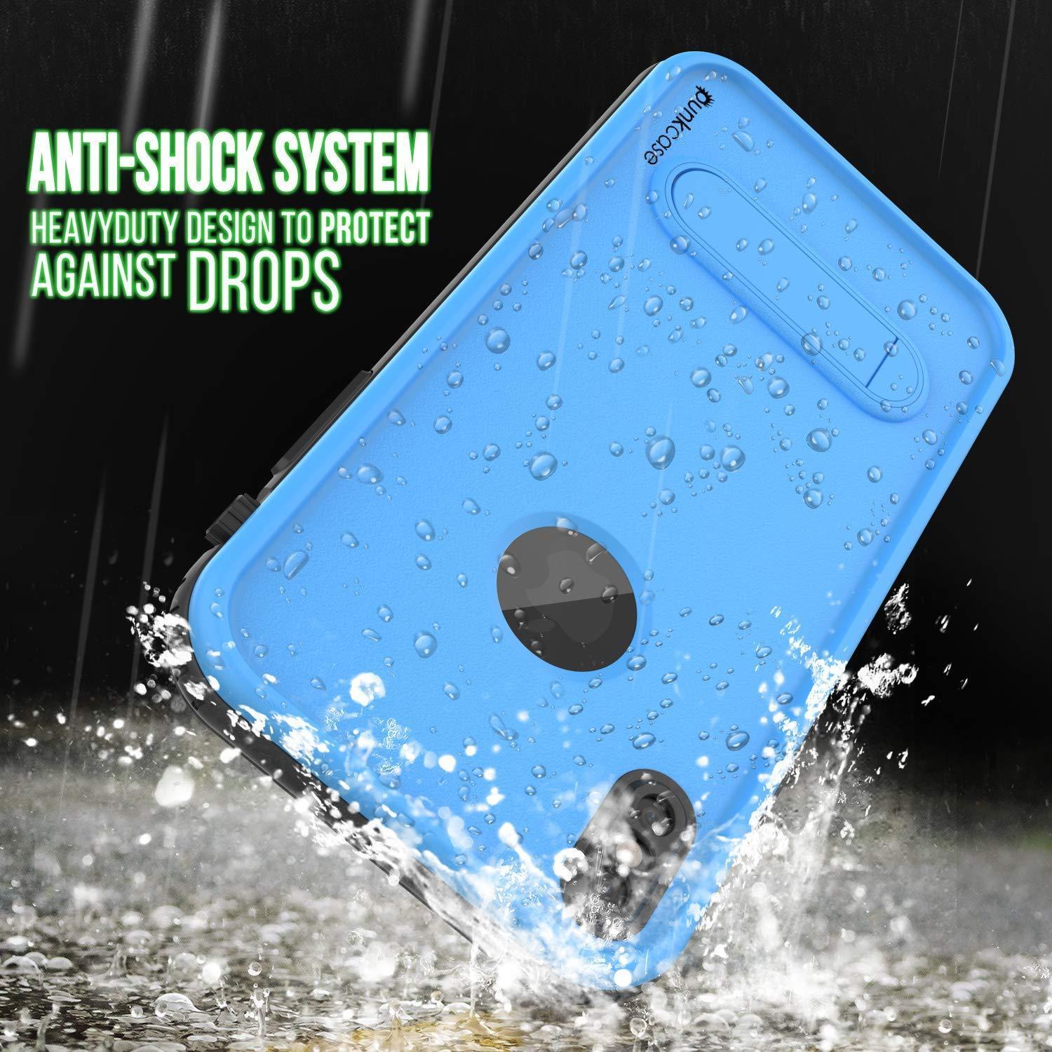 Capa à prova d'água para iPhone XS, Punkcase [Série KickStud] Cobertura de Armadura [Azul-Claro]