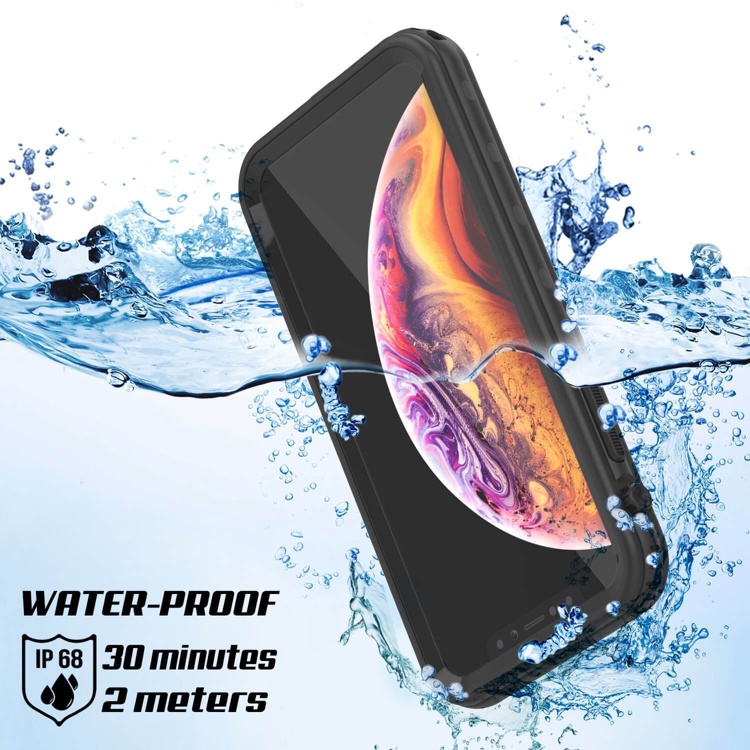 Capa à Prova d'Água para iPhone XS, Punkcase [Série KickStud] Capa Armadura [Preto]