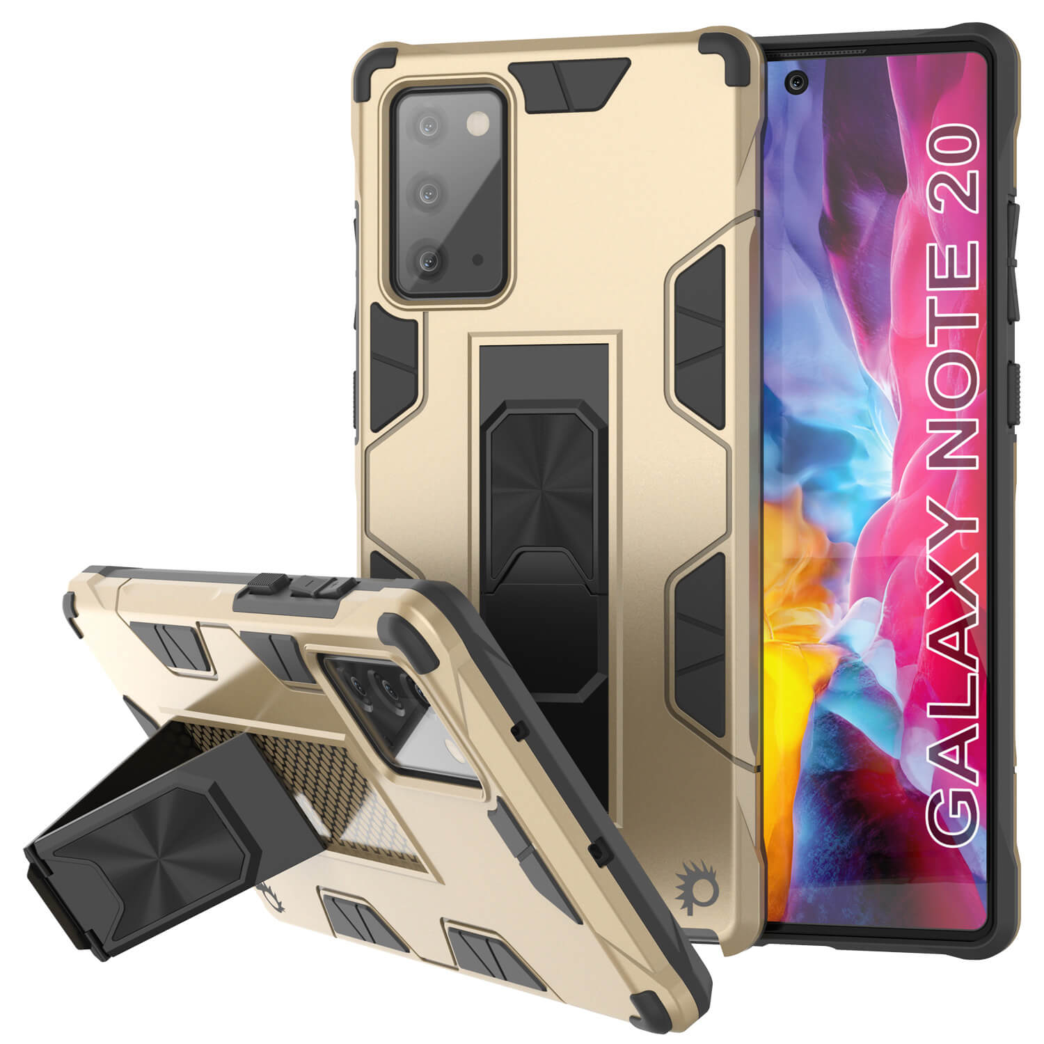 Capa Punkcase Note 20 [Série ArmorShield] Capa Protetora De Estilo Militar De Camada Dupla Dourado