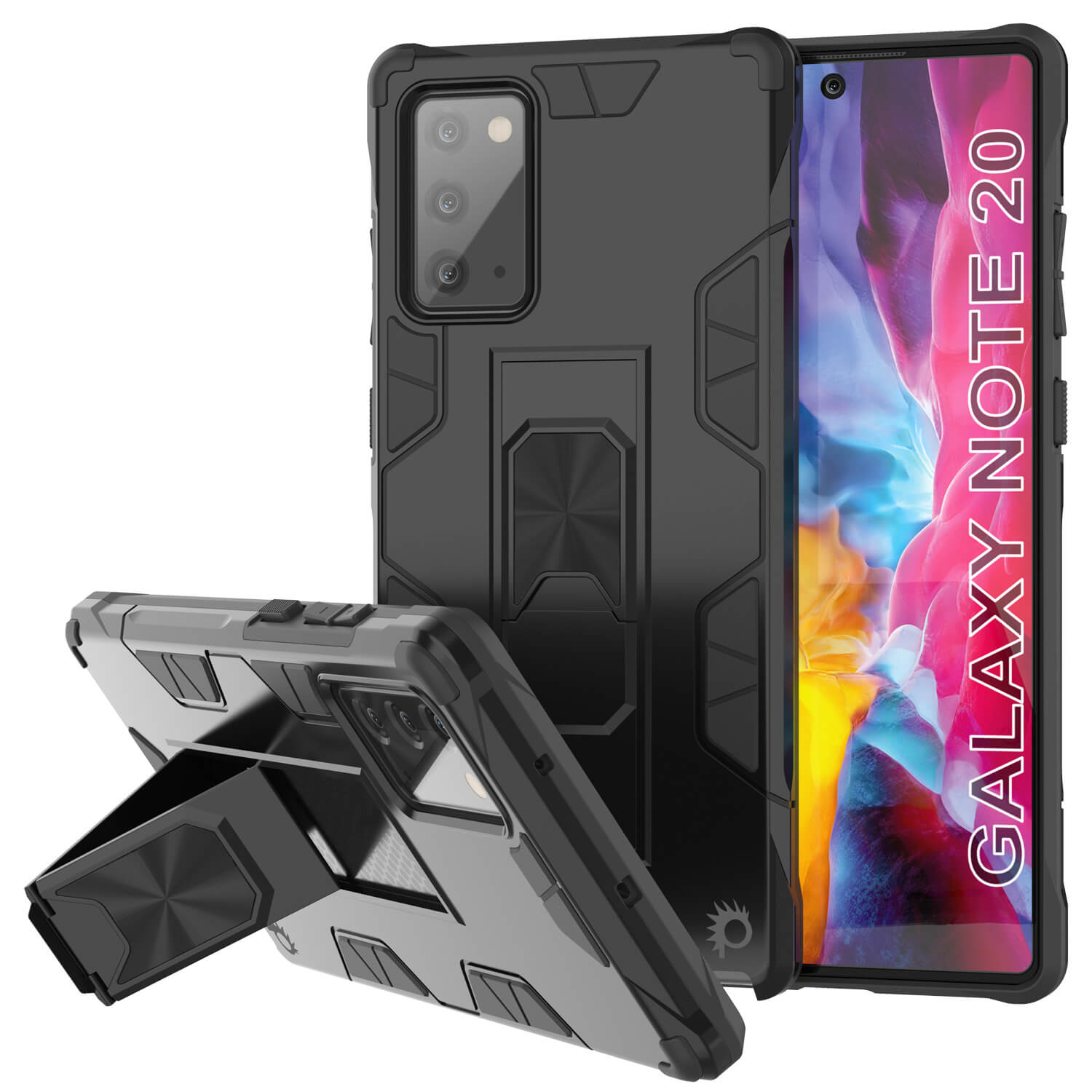 Capa Punkcase para Note 20 [Série ArmorShield] Caso de Dupla Camada Protetora Estilo Militar Preta