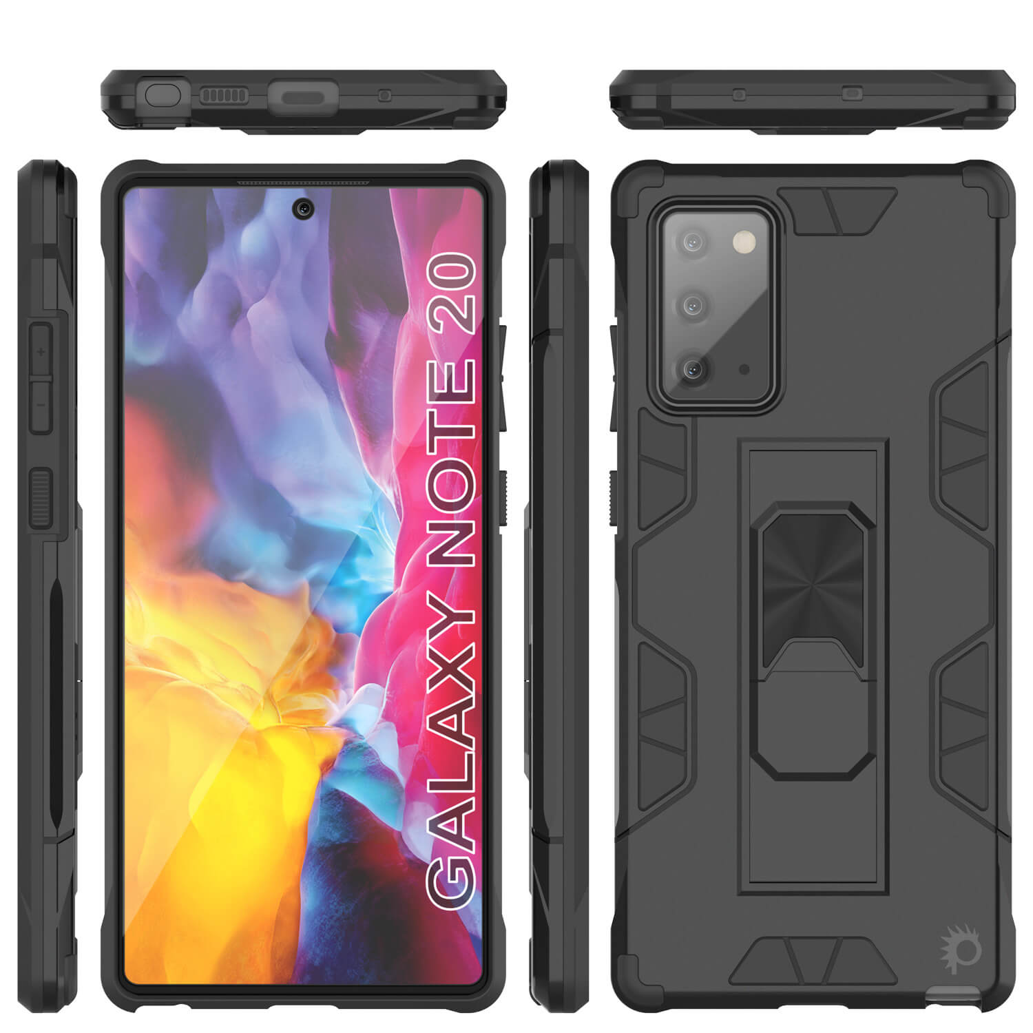 Capa Punkcase para Note 20 [Série ArmorShield] Caso de Dupla Camada Protetora Estilo Militar Preta
