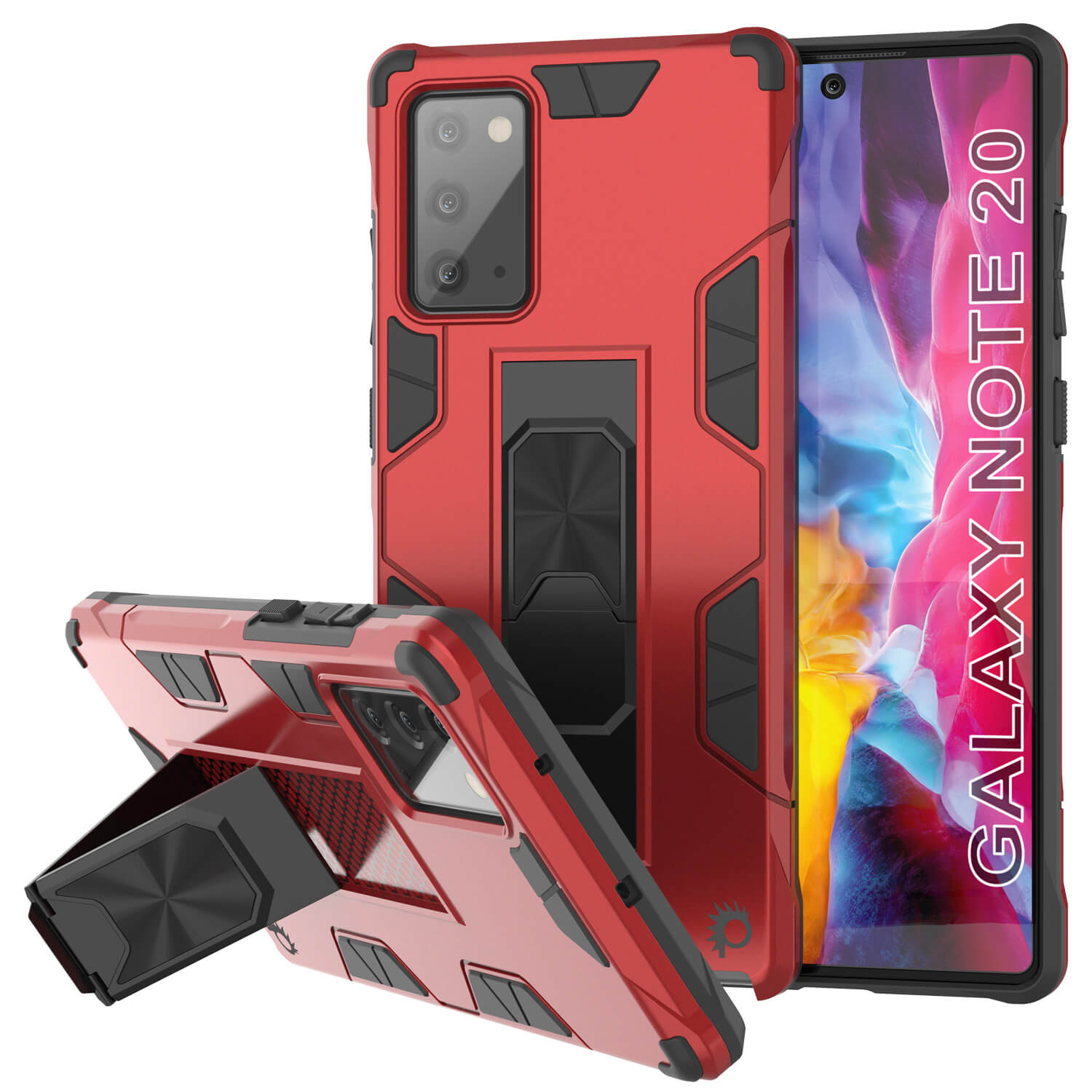 Capa Punkcase Note 20 [Série ArmorShield] Estilo Militar Protetor Capa de Camada Dupla Vermelha
