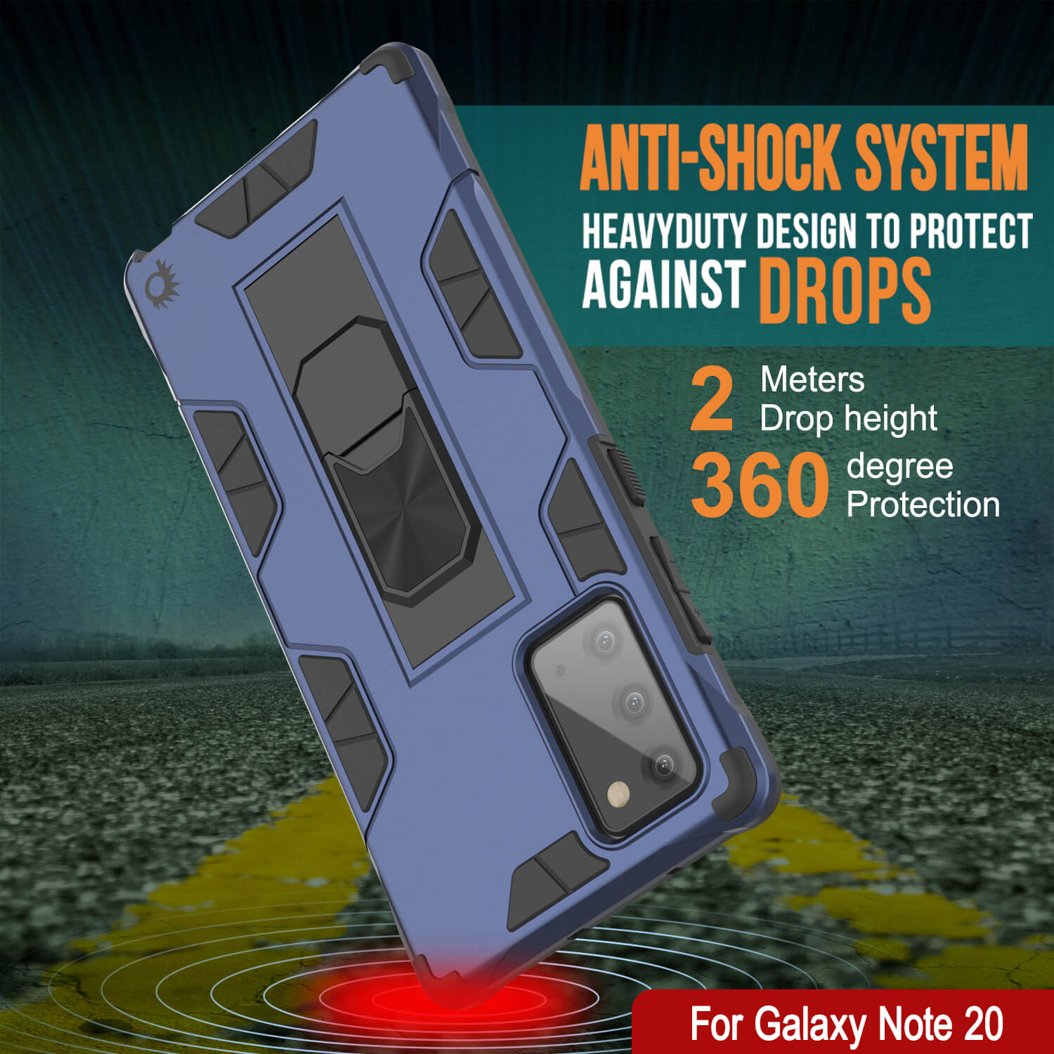 Capa Punkcase para Note 20 [Série ArmorShield] Estilo Militar Protetora Dual Layer Azul Marinho