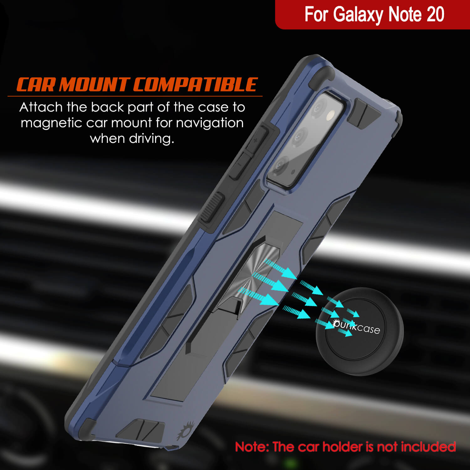 Capa Punkcase para Note 20 [Série ArmorShield] Estilo Militar Protetora Dual Layer Azul Marinho