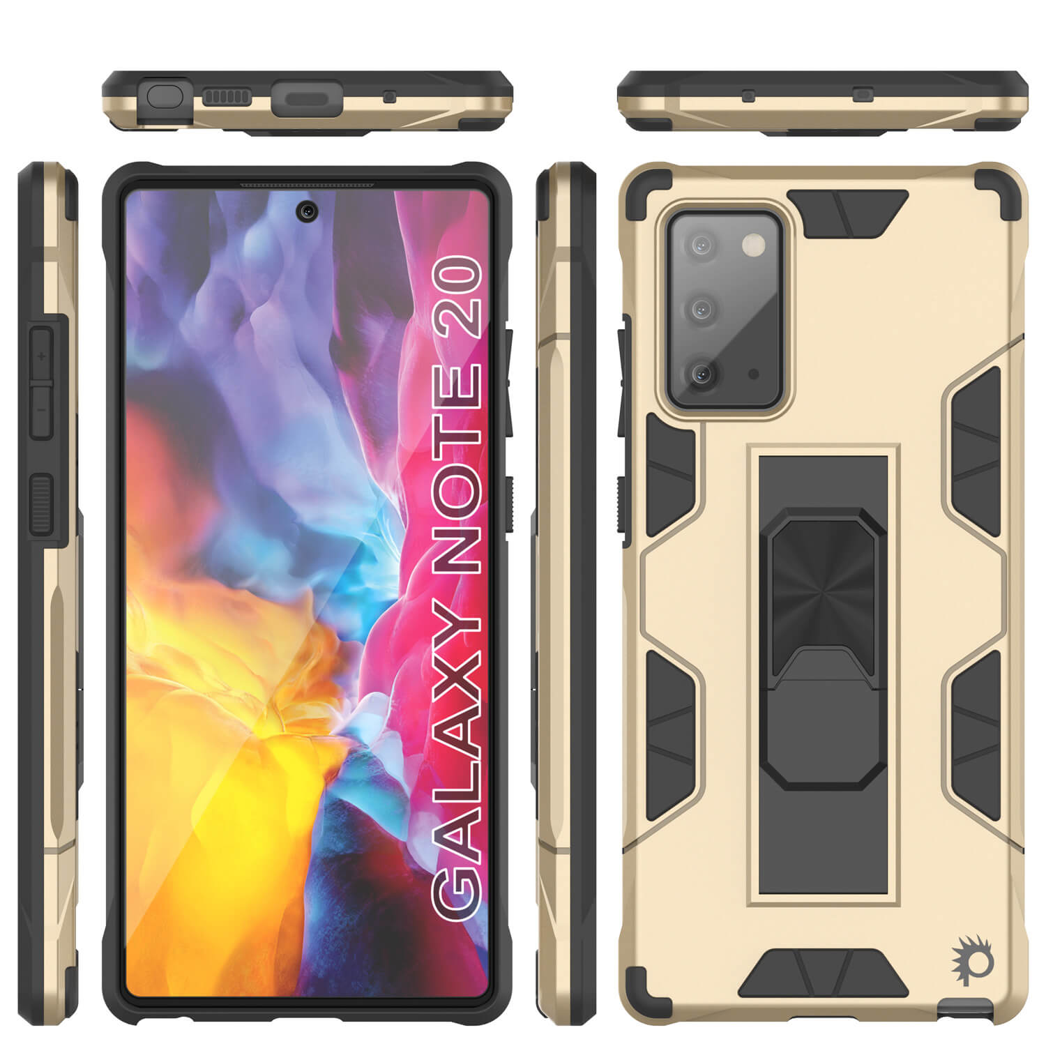 Capa Punkcase Note 20 [Série ArmorShield] Capa Protetora De Estilo Militar De Camada Dupla Dourado