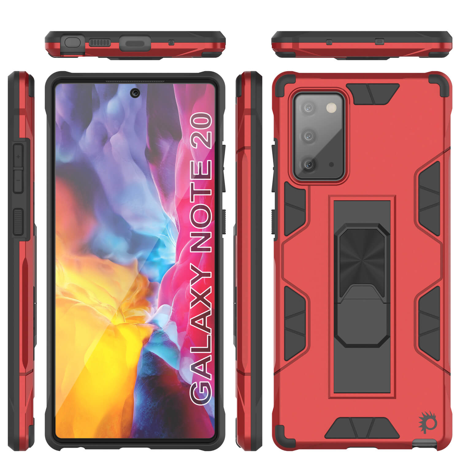 Capa Punkcase Note 20 [Série ArmorShield] Estilo Militar Protetor Capa de Camada Dupla Vermelha