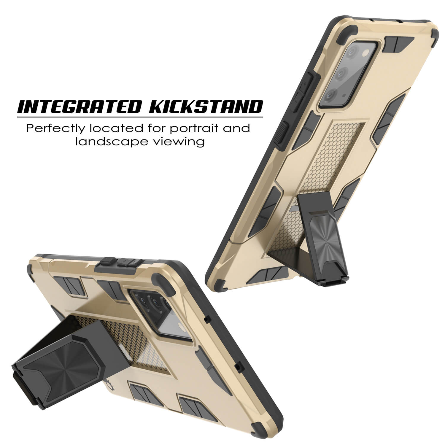 Capa Punkcase Note 20 [Série ArmorShield] Capa Protetora De Estilo Militar De Camada Dupla Dourado