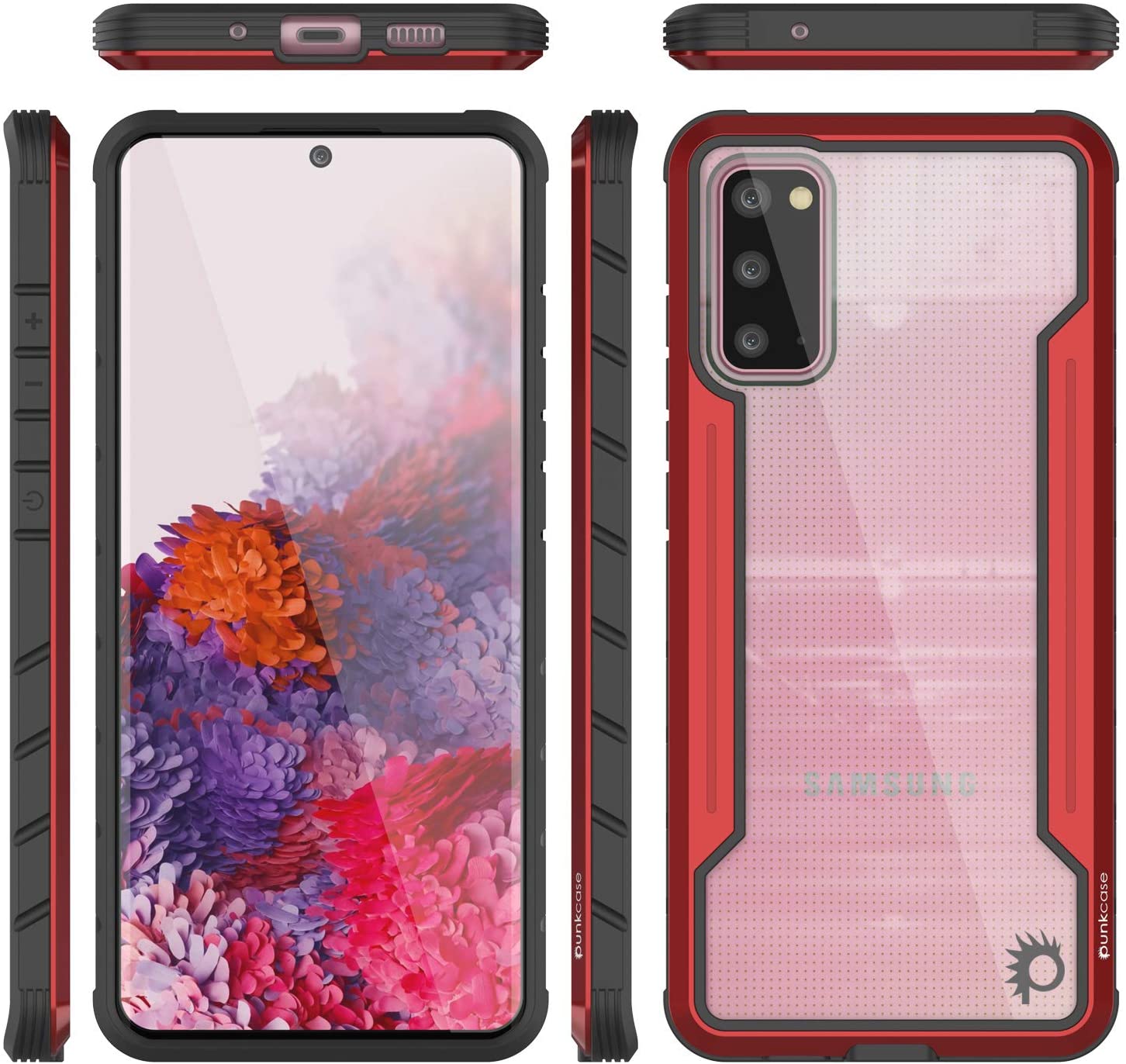 Capa Protetora Punkcase S20 Ravenger Grau Militar de Camada Múltipla [Vermelho]