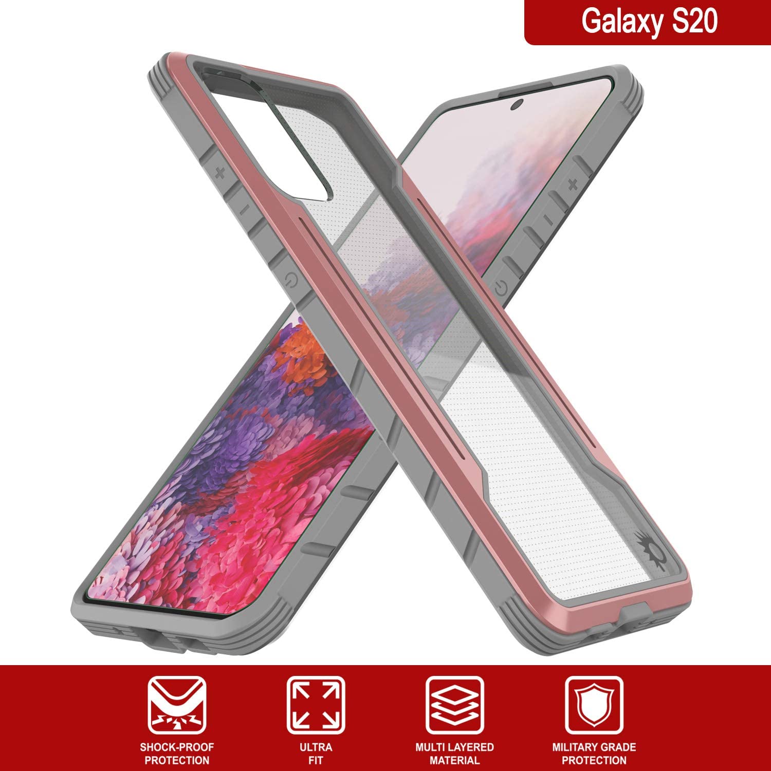 Capa Protetora Punkcase S20 Ravenger Military Grade Multilayer [Rose-Gold]