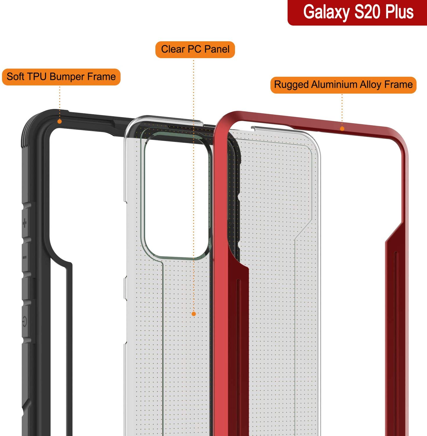 Capa protetora Punkcase S20+ Plus Ravenger Military Grade Multilayer [Vermelho]
