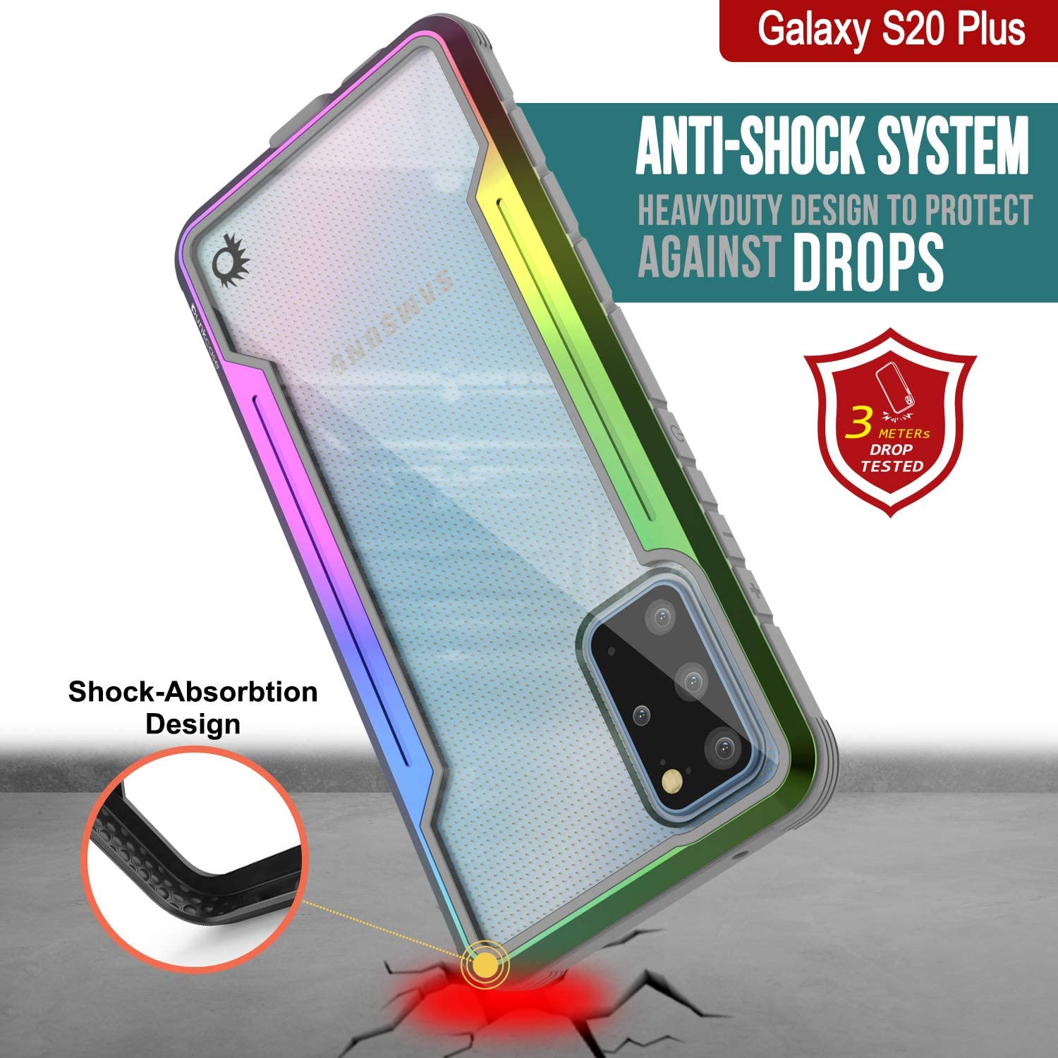 Capa protetora Punkcase S20+ Plus Ravenger de Grau Militar de Múltiplas Camadas [Arco-Íris]