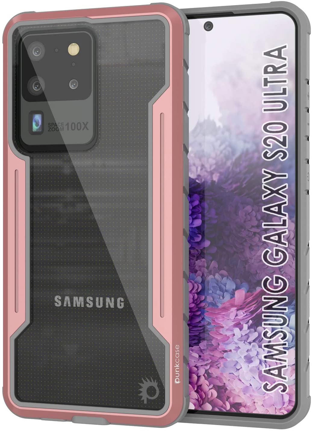 Capa Punkcase S20 Ultra ravenger Protetora de Grau Militar de Camada Múltipla [Rosa-Dourado]