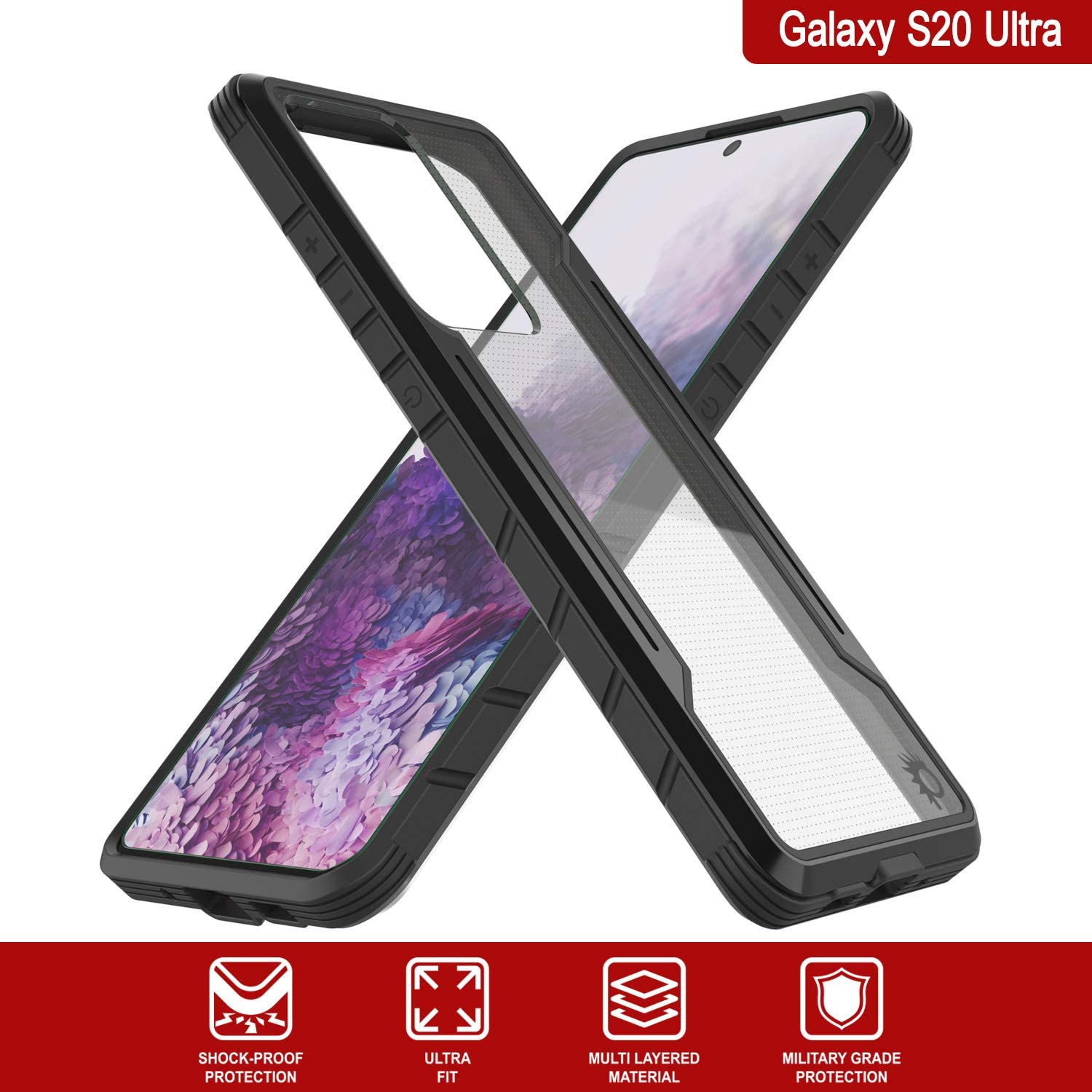 Capa de proteção militar Punkcase S20 Ultra Ravenger grade multilayer [Preto]