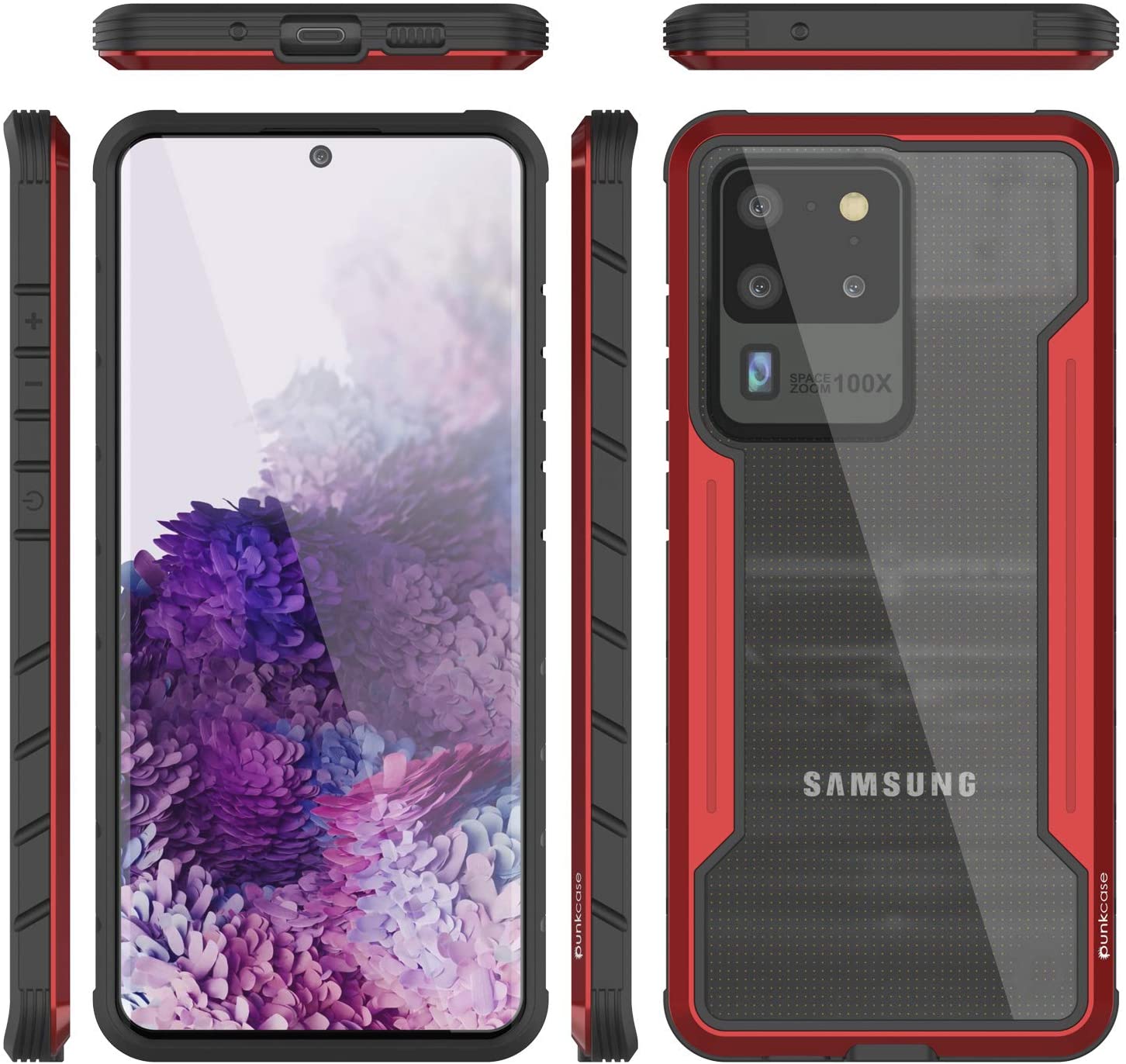 Capa de proteção Punkcase S20 Ultra ravenger de grau militar multicamada [Vermelho]