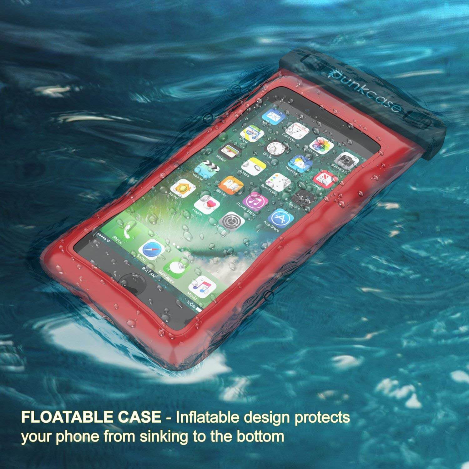 Bolsa à Prova d'Água para Celular, PunkBag Estojo Seco Flutuante Universal para a maioria dos Telefones Celulares [Vermelho]