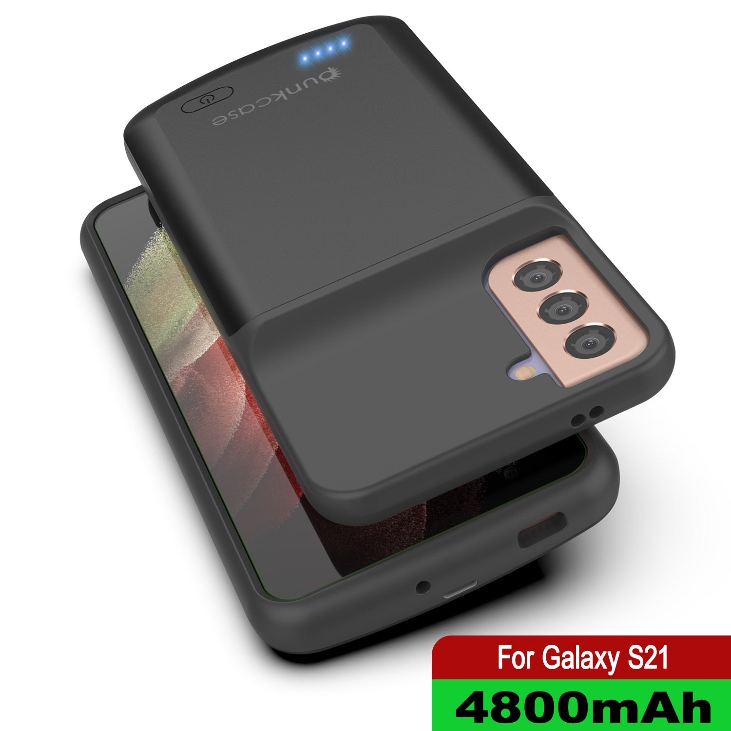 Capa de bateria PunkJuice S21 preta - Banco de Energia de Carregamento Portátil com 4800mAh
