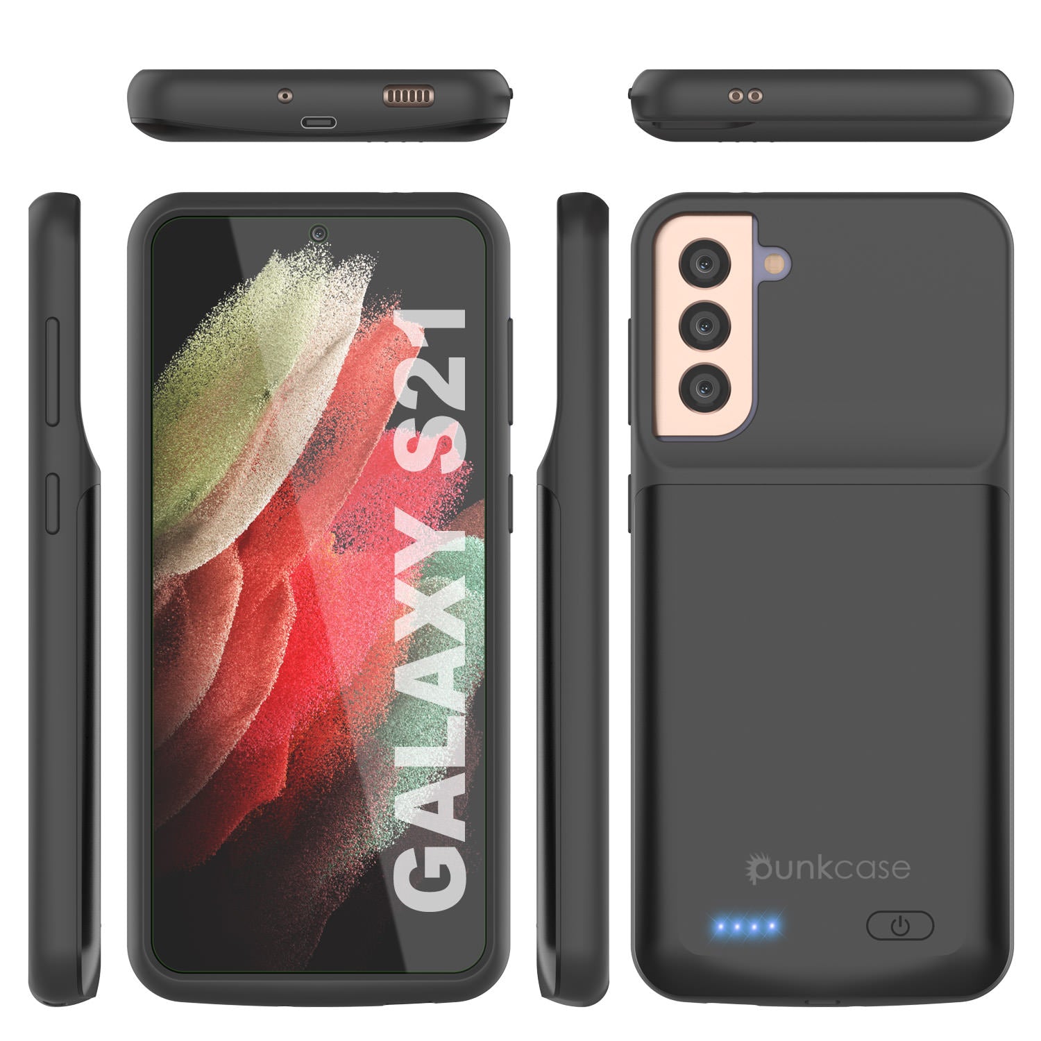 Capa de bateria PunkJuice S21 preta - Banco de Energia de Carregamento Portátil com 4800mAh
