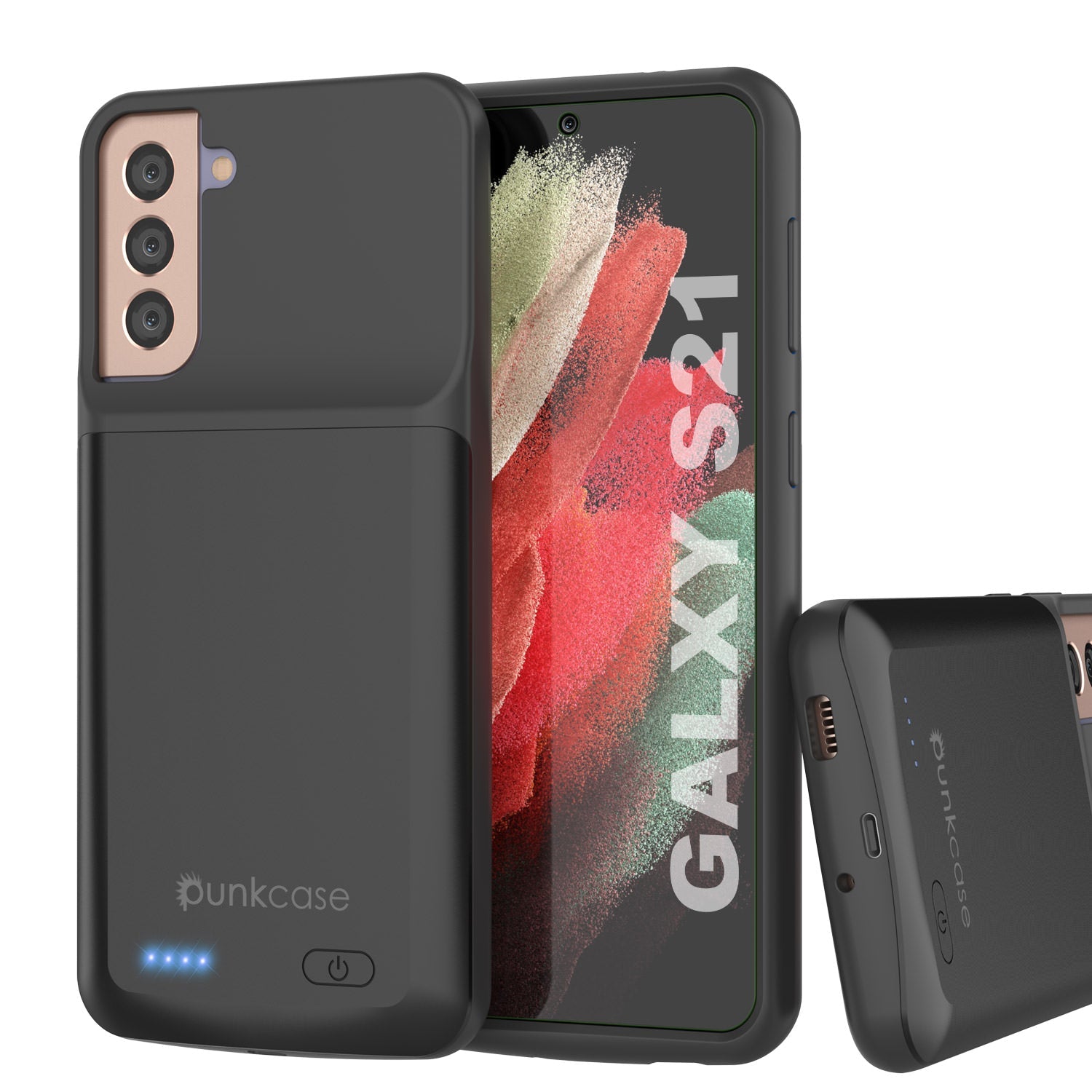 Capa de bateria PunkJuice S21 preta - Banco de Energia de Carregamento Portátil com 4800mAh