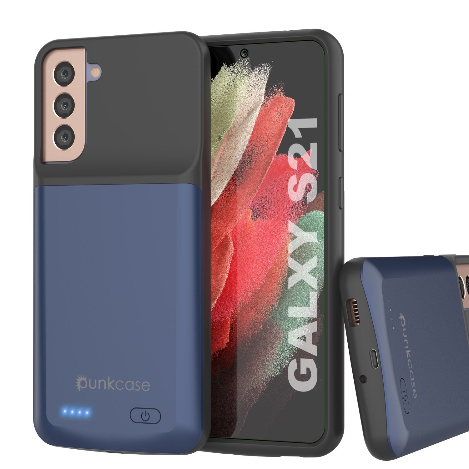 Capa de bateria PunkJuice S21 azul - Banco de energia portátil para carregar com 4800mAh