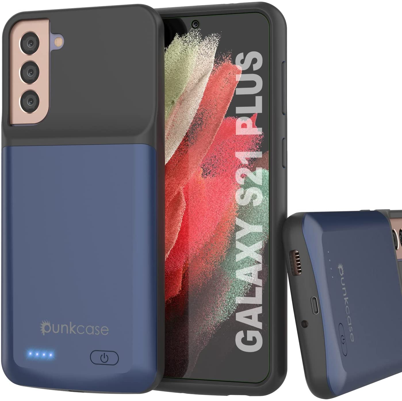 Capa de bateria PunkJuice S21+ Plus azul - Banco de energia de carregamento portátil com 6000mAh