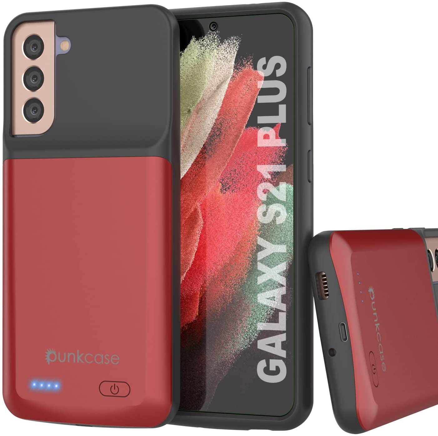 Capa de bateria PunkJuice S21+ Plus Vermelha - Banco de suco de energia portátil com 6000mAh de carga