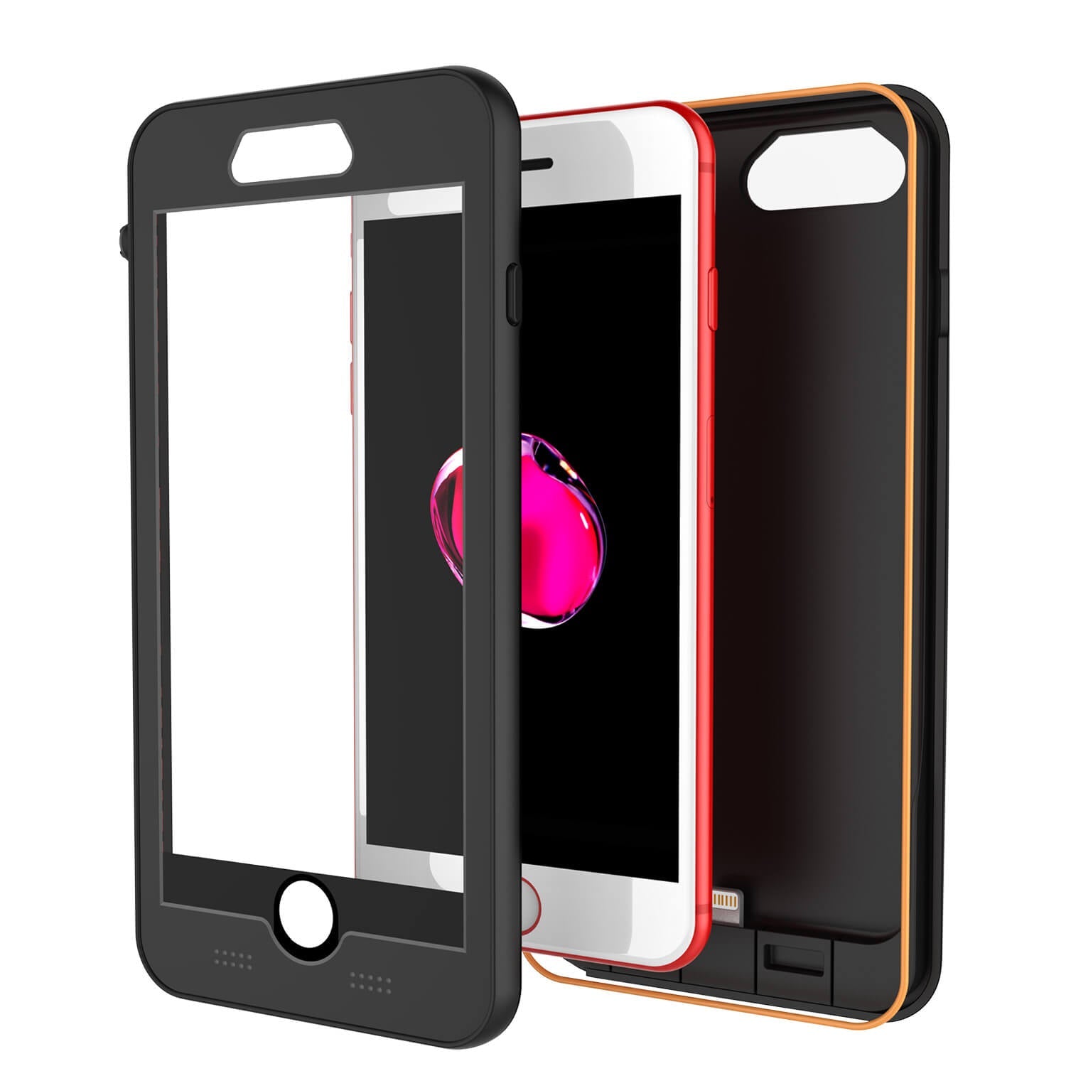 PunkJuice iPhone 8+/7+Plus Battery Case Black - Waterproof Slim Power Juice Bank with 4300mAh