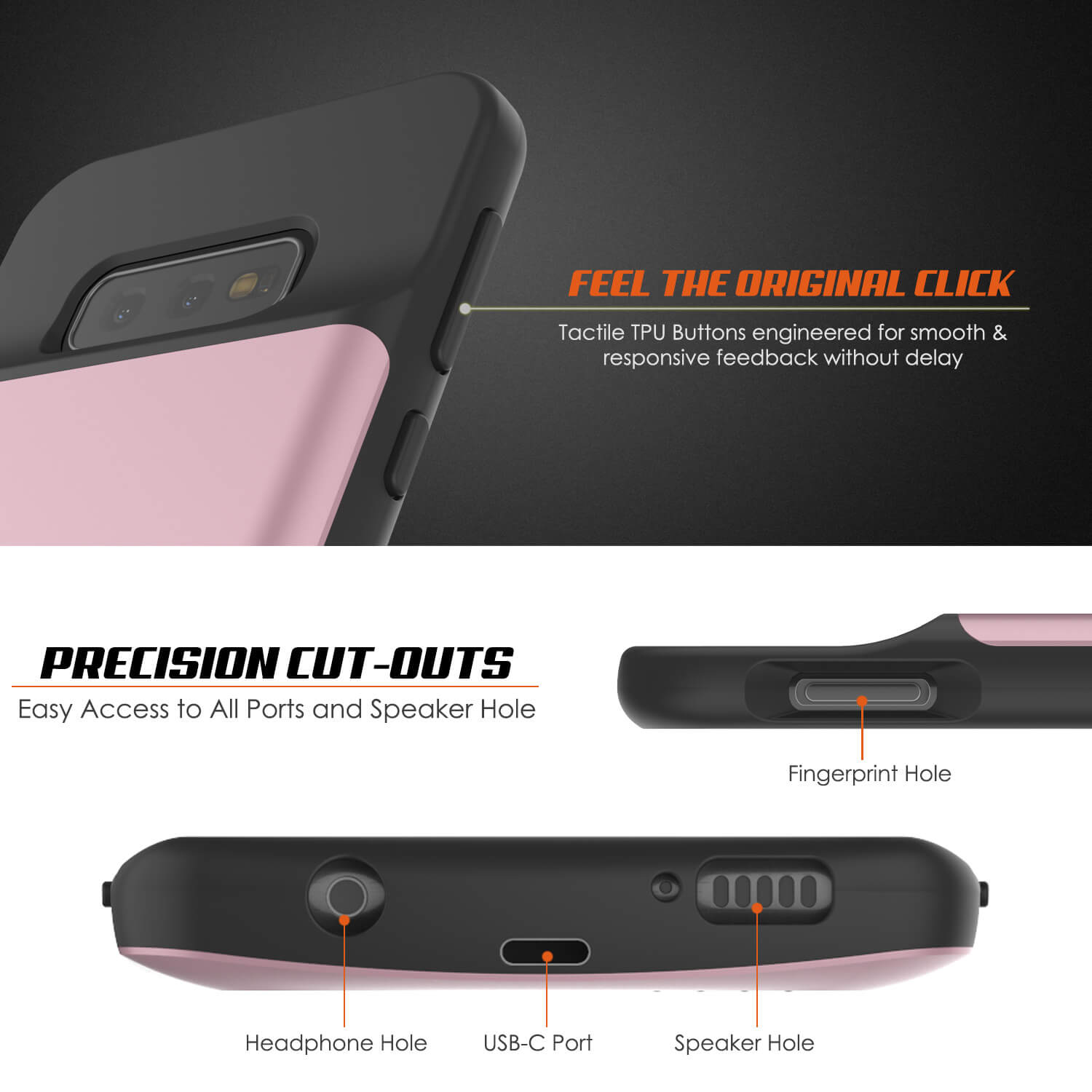 Capa de bateria PunkJuice S10e Rose - Banco de energia de carregamento rápido com 4700mAh