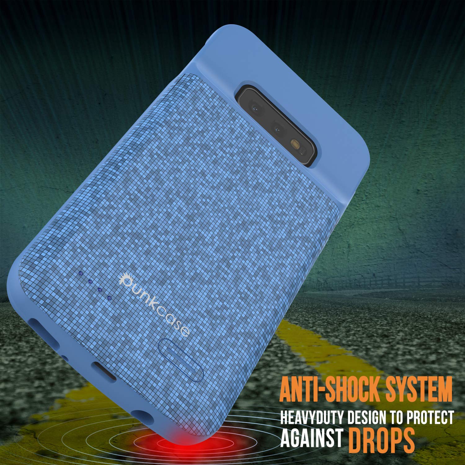 Capa de bateria PunkJuice S10e Azul - Banco de energia de carregamento rápido com 4700mAh