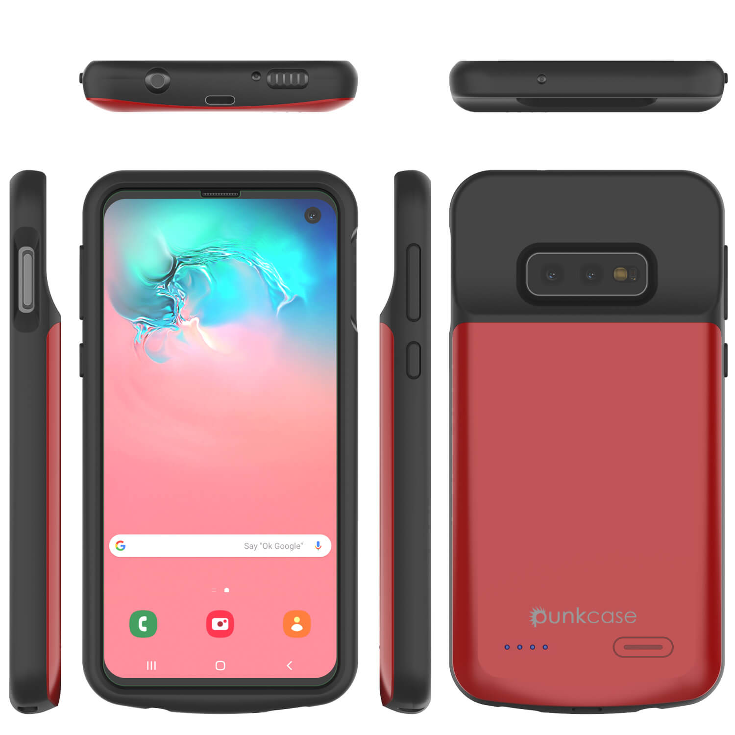 Capa de bateria PunkJuice S10e Vermelha - Banco de energia de carregamento rápido com 4700mAh