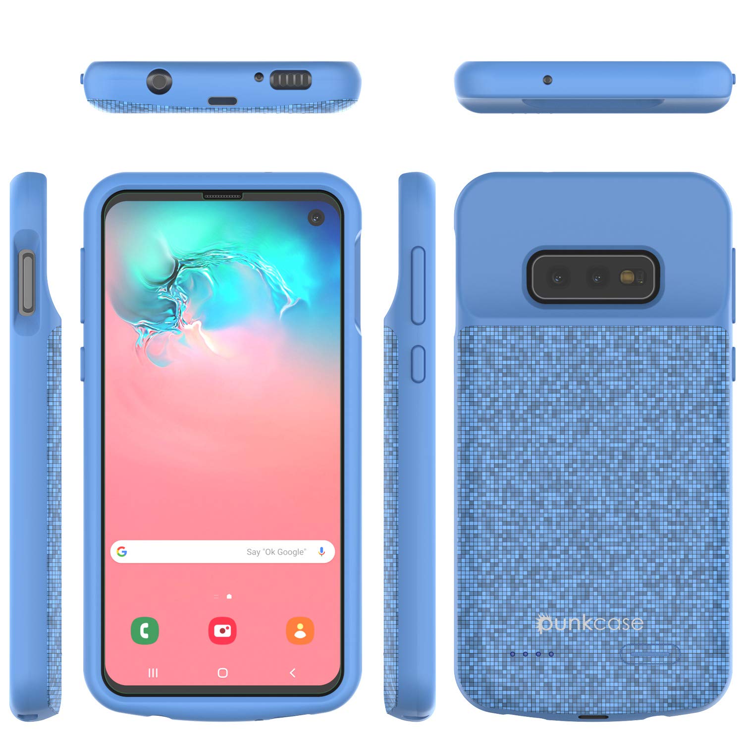 Capa de bateria PunkJuice S10e Azul - Banco de energia de carregamento rápido com 4700mAh