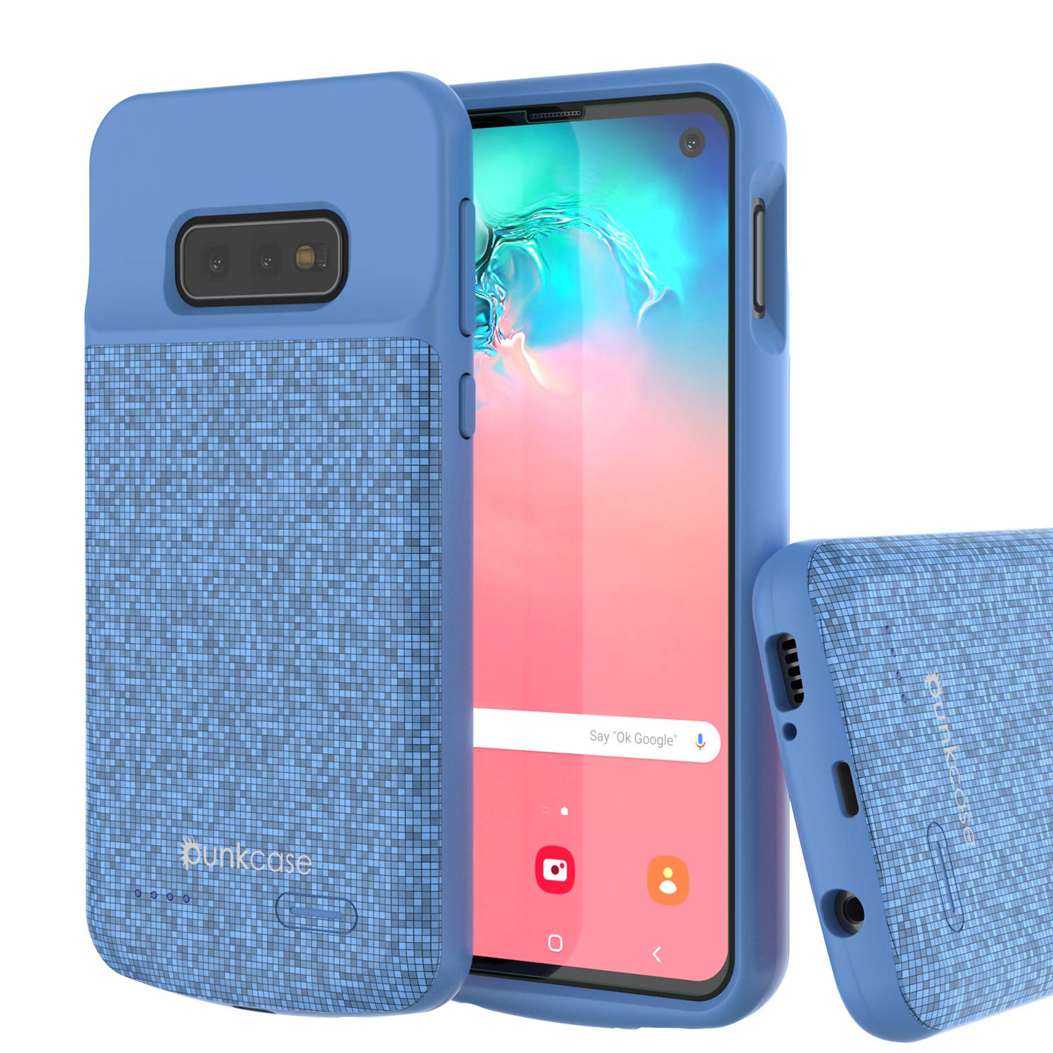 Capa de bateria PunkJuice S10e Azul - Banco de energia de carregamento rápido com 4700mAh