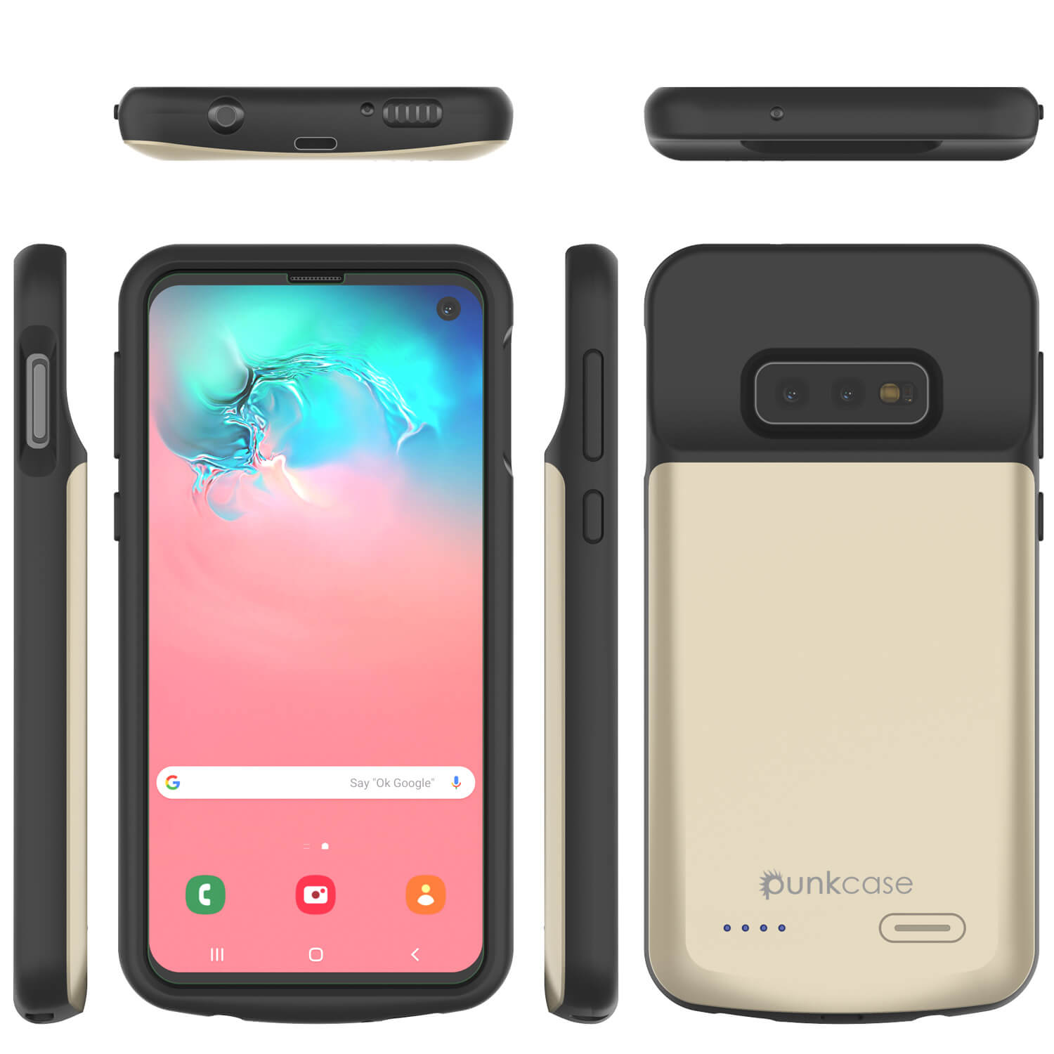 Capa de Bateria PunkJuice S10e Dourada - Banco de Energia de Carregamento Rápido com 4700mAh