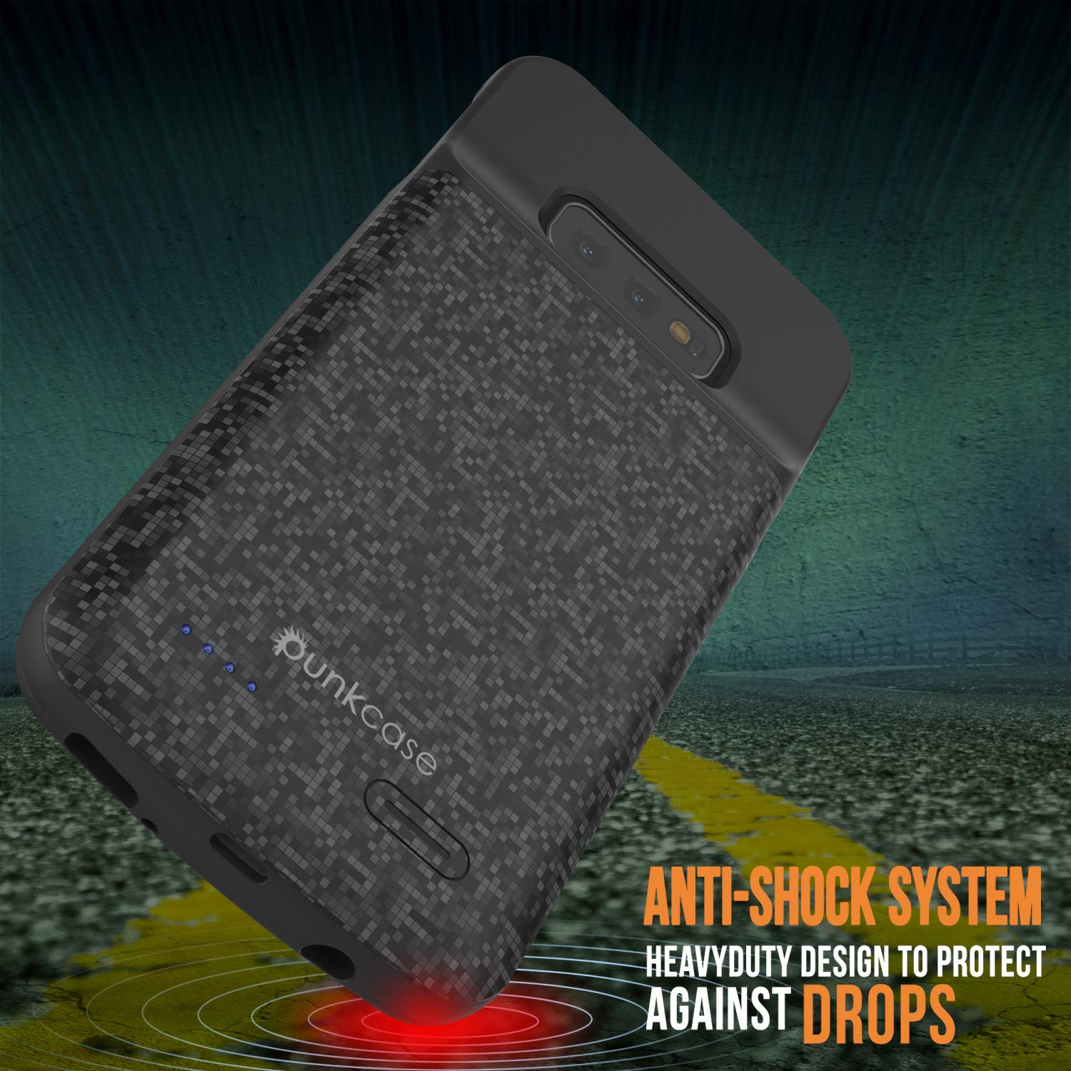 Capa de bateria PunkJuice S10e preta - Banco de energia de carregamento rápido com 4700mAh