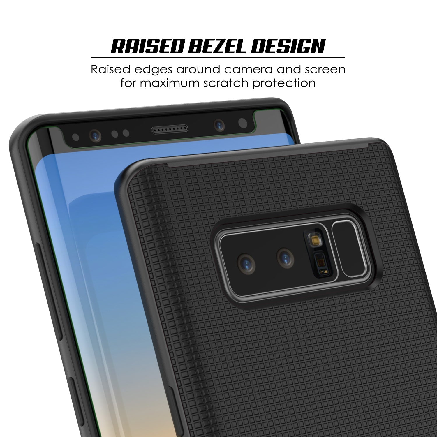 Galaxy Note 8 Case, PunkCase [Stealth Series] Hybrid 3-Piece Shockproof Dual Layer Cover [Non-Slip] [Soft TPU + PC Bumper] with PUNKSHIELD Screen Protector for Samsung Note 8 [Black] (Color in image: Red)