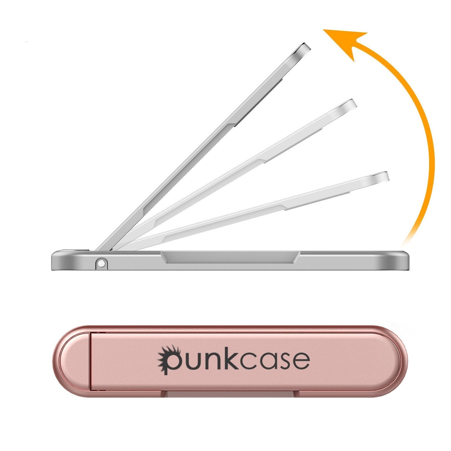 PUNKCASE FlickStick Universal Cell Phone Kickstand for all Mobile Phones & Cases with Flat Backs, One Finger Operation (Rose Gold) (Color in image: Silver)