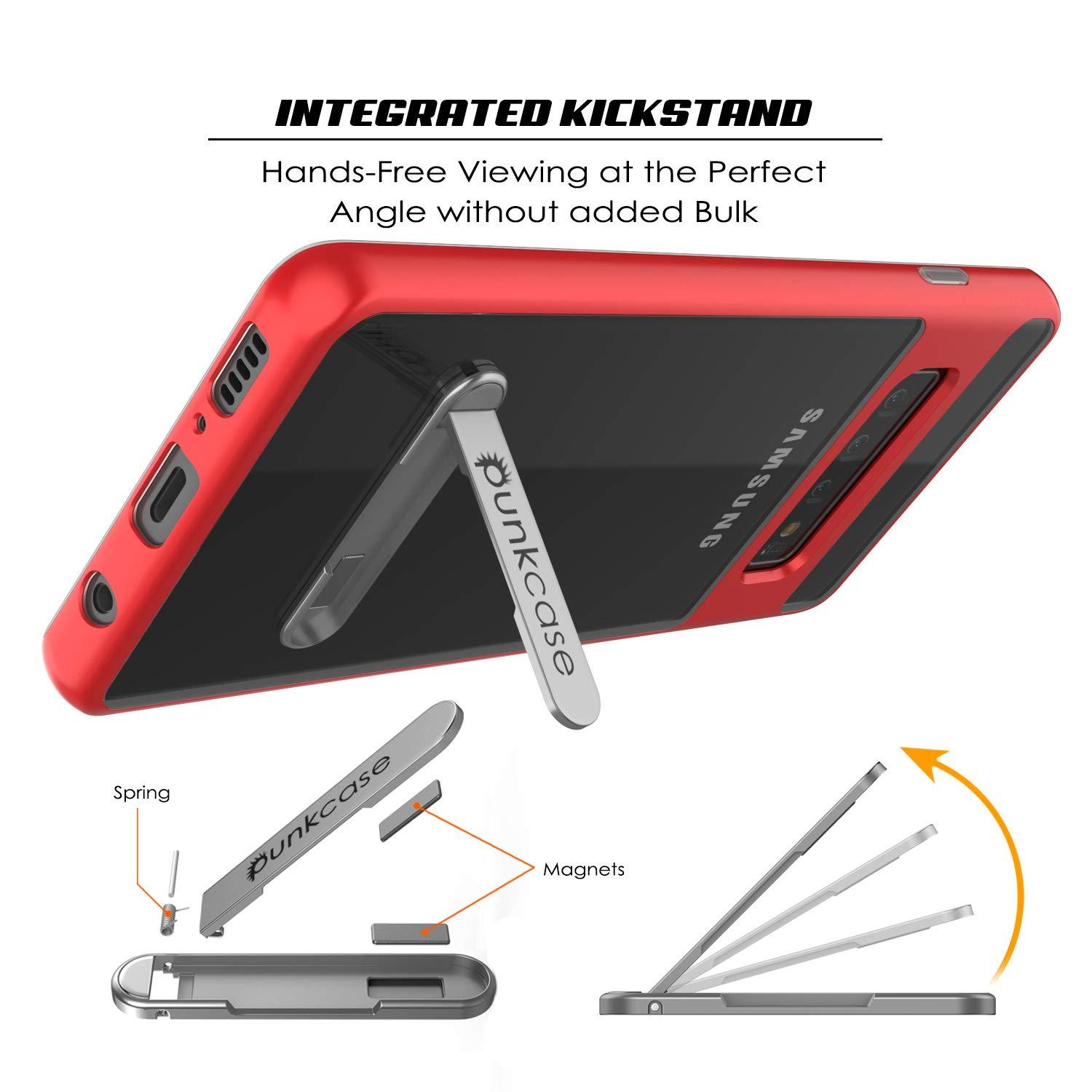 Capa Galaxy S10, PUNKcase [Série LUCID 3.0] [Ajuste Slim] Capa de Armadura c/ Protetor de Tela Integrado [Vermelho]