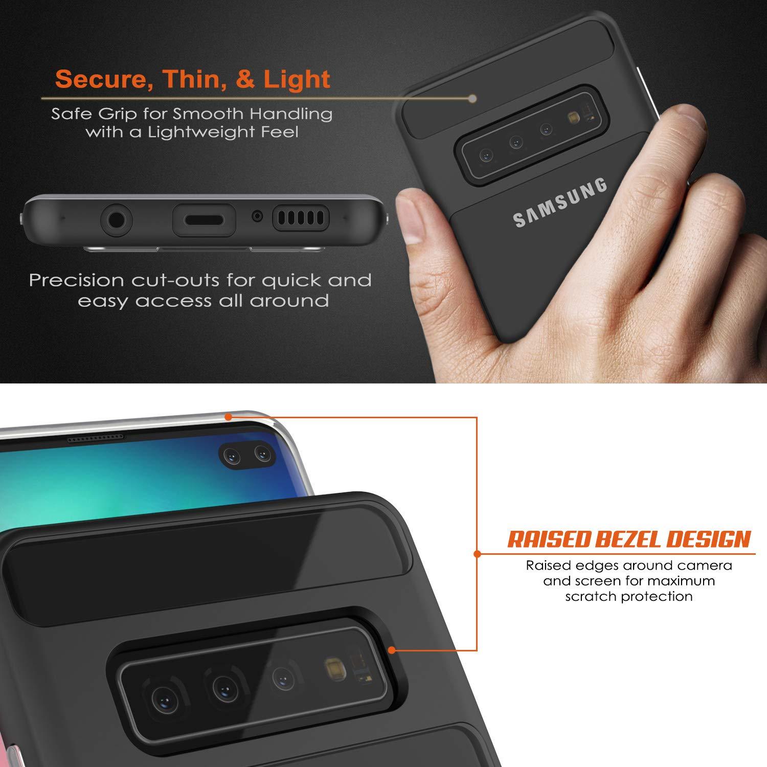 Capa Galaxy S10+ Plus, PUNKcase [Série LUCID 3.0] [Ajuste Slim] [Costas Transparentes] Capa de Armadura com Protetor de Tela Integrado