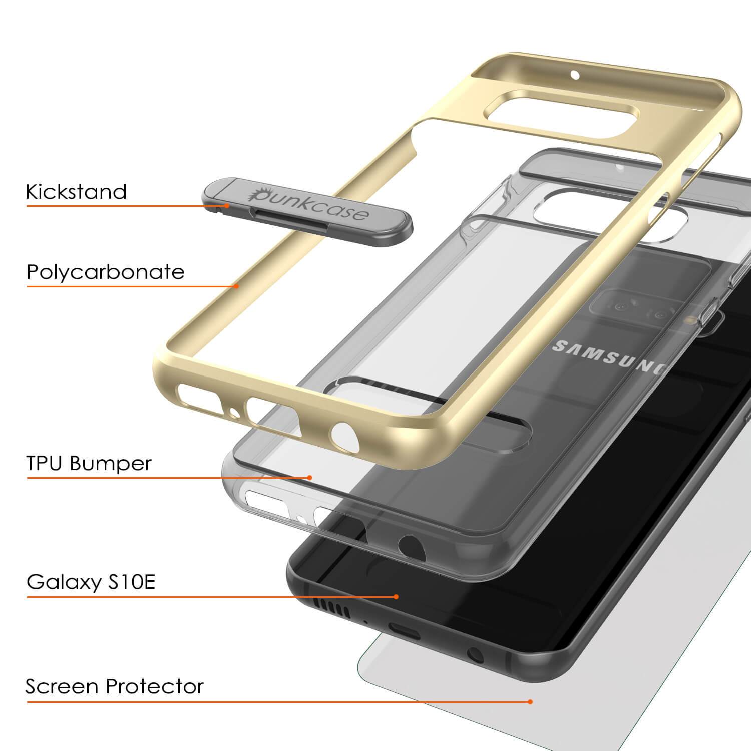 Capa para Galaxy S10e, PUNKcase [Série LUCID 3.0] [Ajuste Slim] Capa Armor com Protetor de Tela Integrado [Dourado]