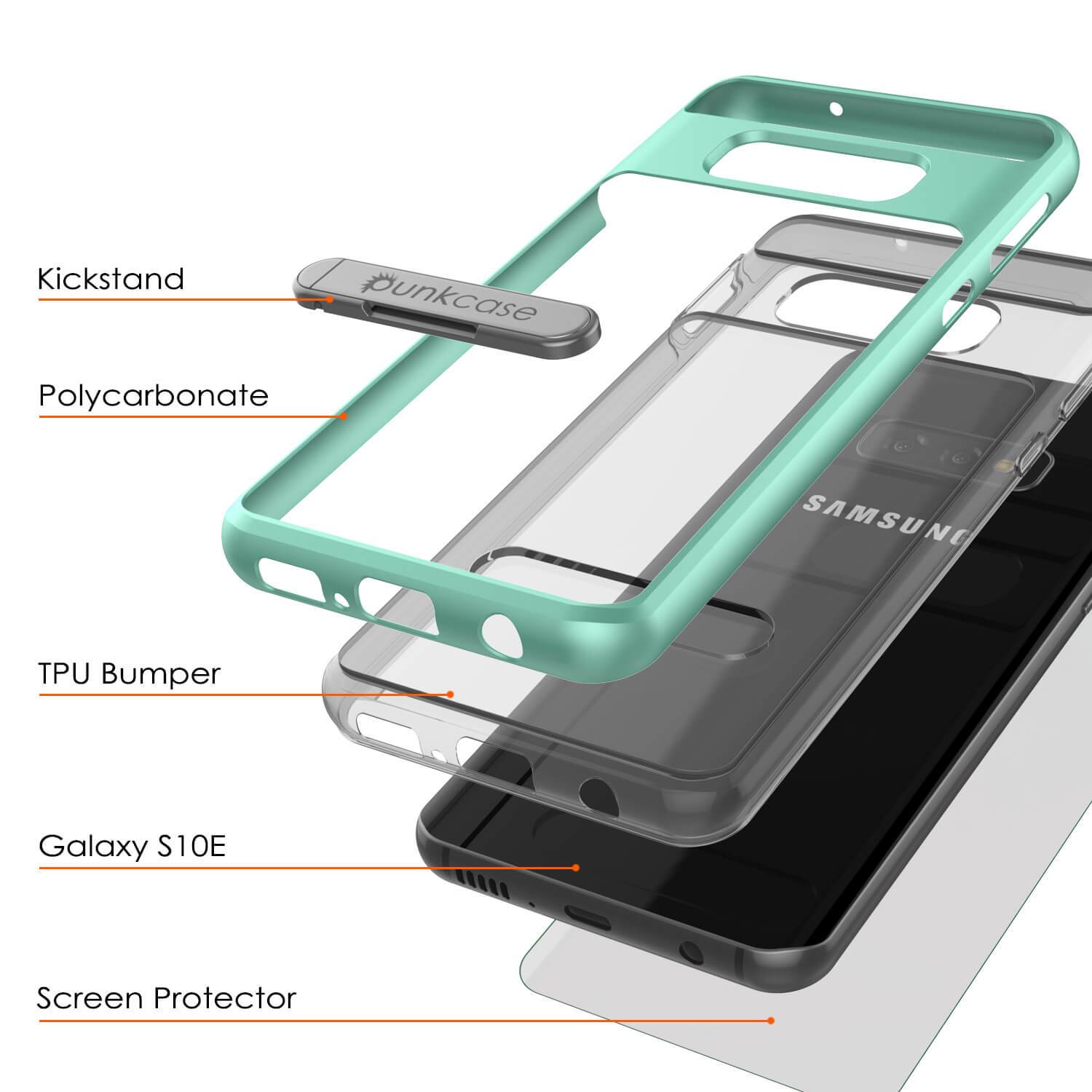 Capa Galaxy S10e, PUNKcase [Série LUCID 3.0] [Ajuste Slim] Capa de armadura com protetor de tela integrado [Azul-Turquesa]
