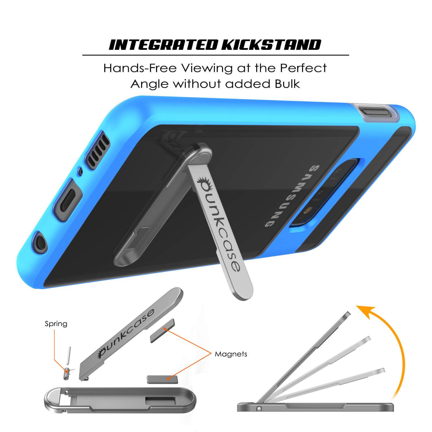 Capa Galaxy S10e, PUNKcase [Série LUCID 3.0] [Ajuste fino] Capa Armadura com Protetor de Tela Integrado [Azul]