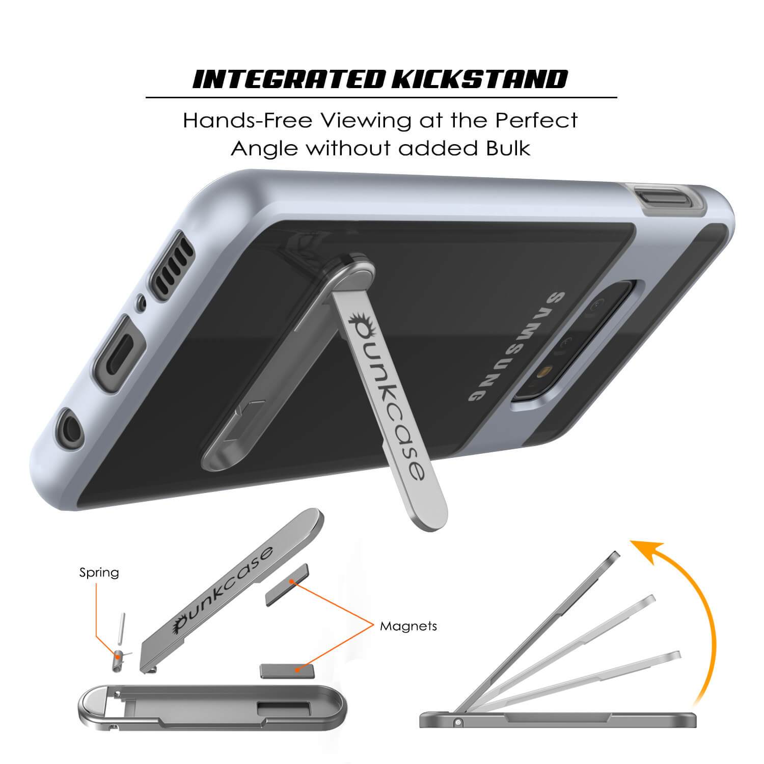 Capa Galaxy S10e, PUNKcase [Série LUCID 3.0] [Ajuste Slim] Cobertura de Armadura com Protetor de Tela Integrado [Prata]