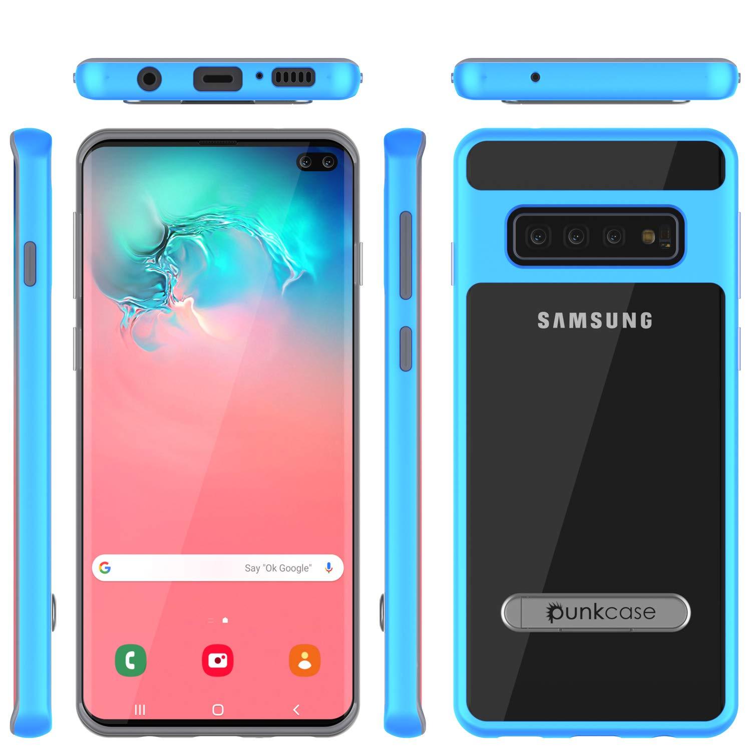 Capa Galaxy S10+ Plus, PUNKcase [Série LUCID 3.0] [Ajuste Slim] Capa de Armadura com Protetor de Tela Integrado [Azul]