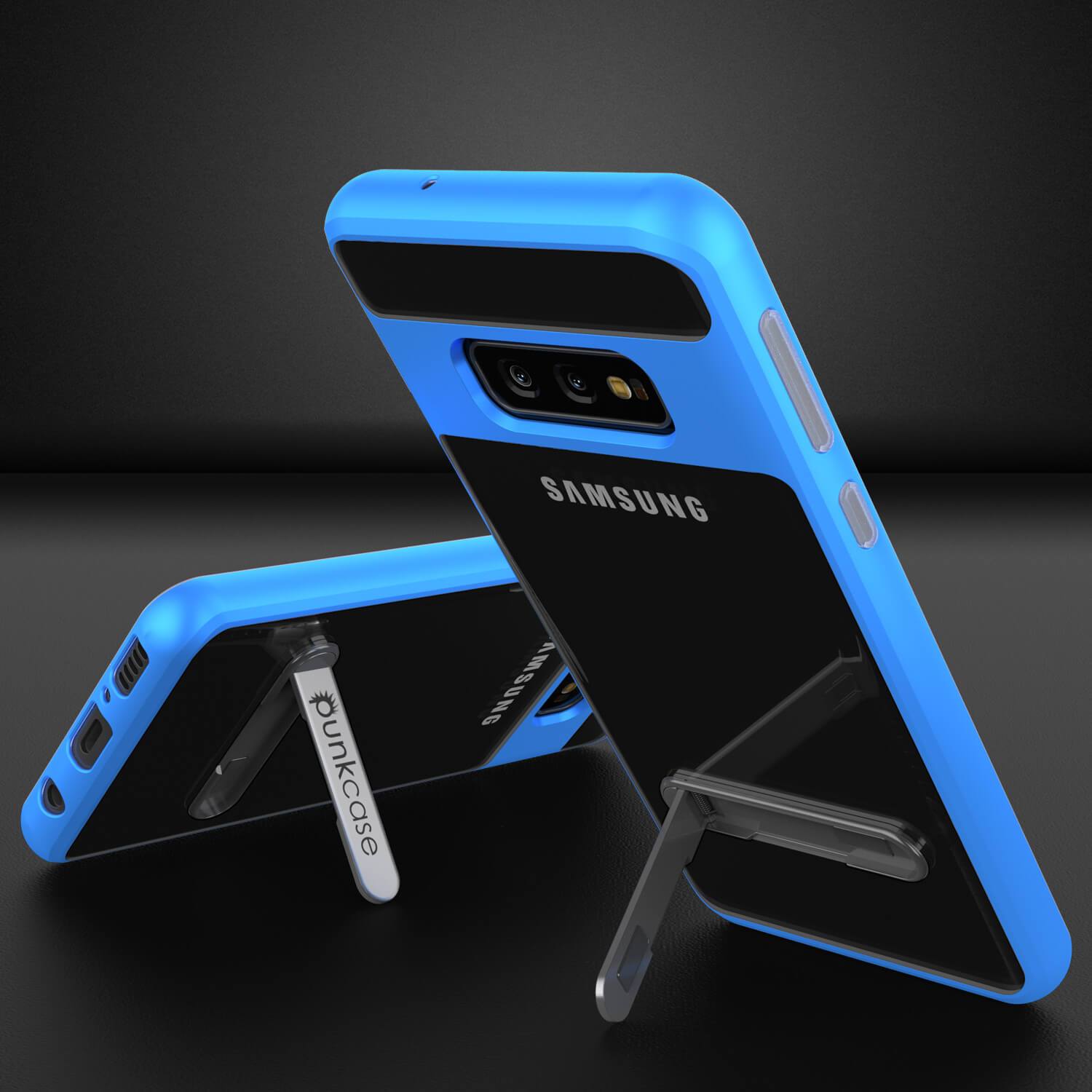 Capa Galaxy S10e, PUNKcase [Série LUCID 3.0] [Ajuste fino] Capa Armadura com Protetor de Tela Integrado [Azul]