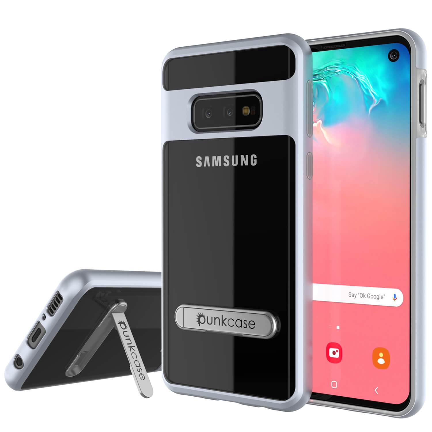 Capa Galaxy S10e, PUNKcase [Série LUCID 3.0] [Ajuste Slim] Cobertura de Armadura com Protetor de Tela Integrado [Prata]